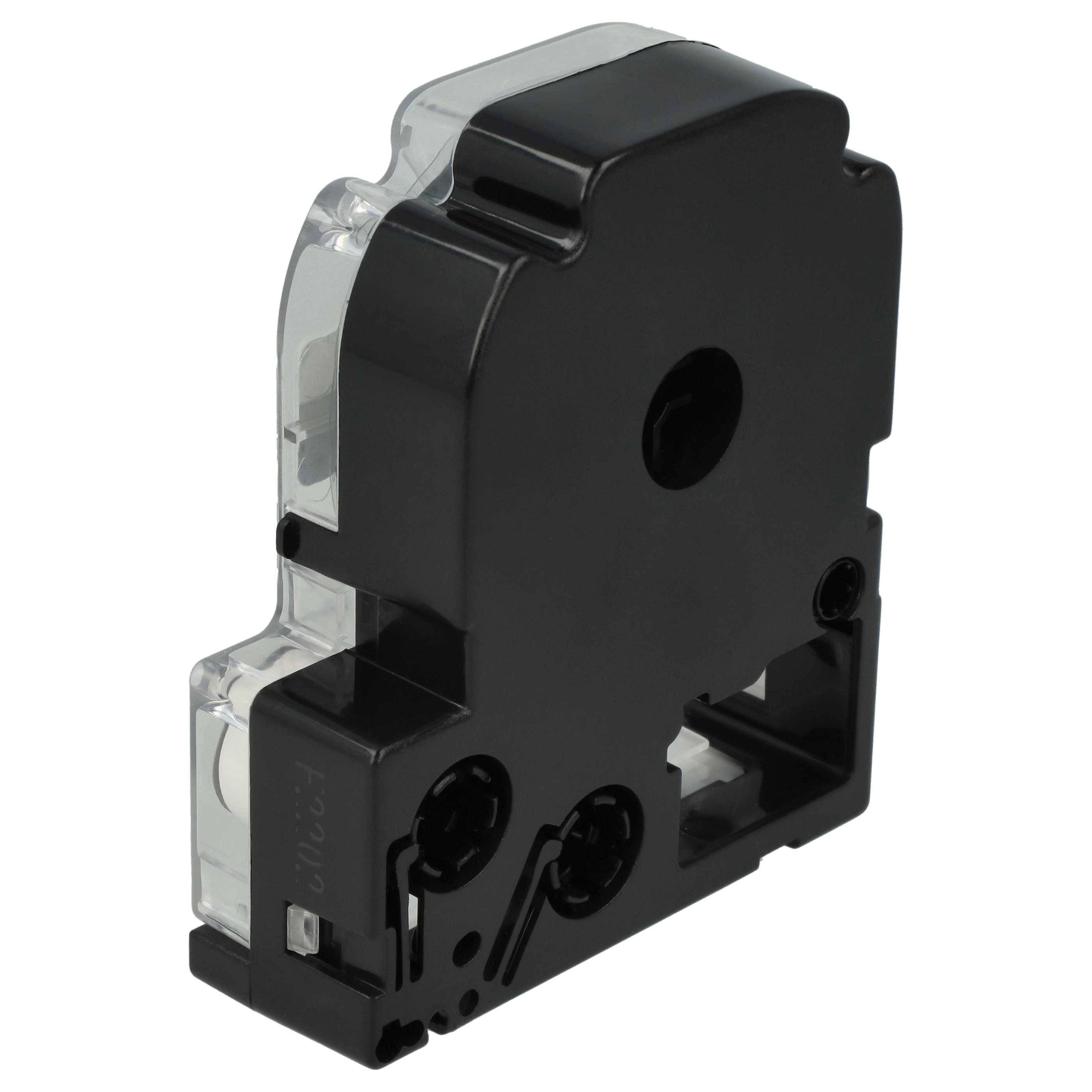 vhbw Schriftband-Kassette kompatibel mit KingJim SR3900C, SR150, SR3700P, SR330, SR300TF, SR180, SR230C Etiketten-Drucker 8m x 9mm Weiß auf Schwarz