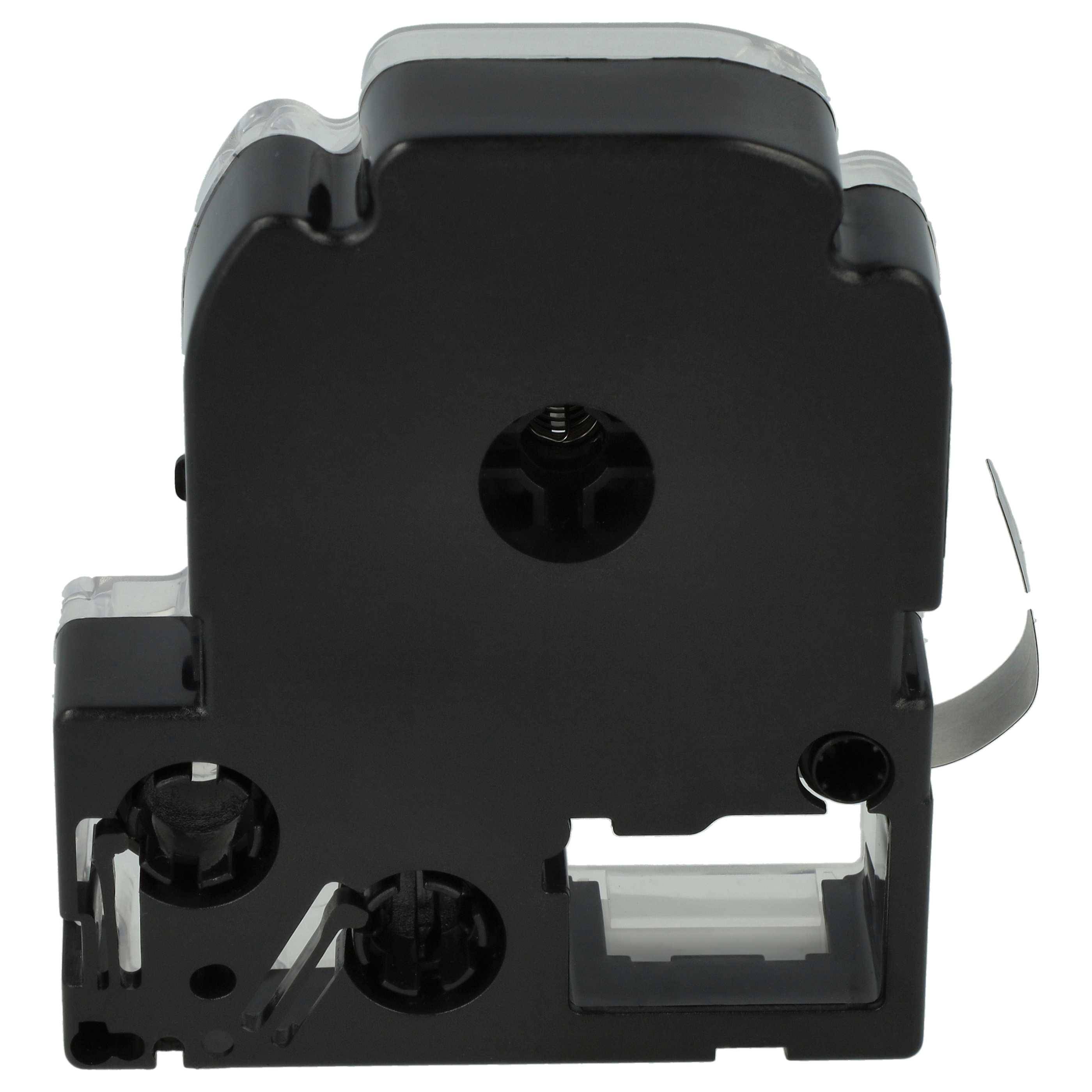 vhbw Schriftband-Kassette kompatibel mit KingJim SR-PBW1 | SR-RK1, SR950 Etiketten-Drucker 8m x 9mm Weiß auf Schwarz