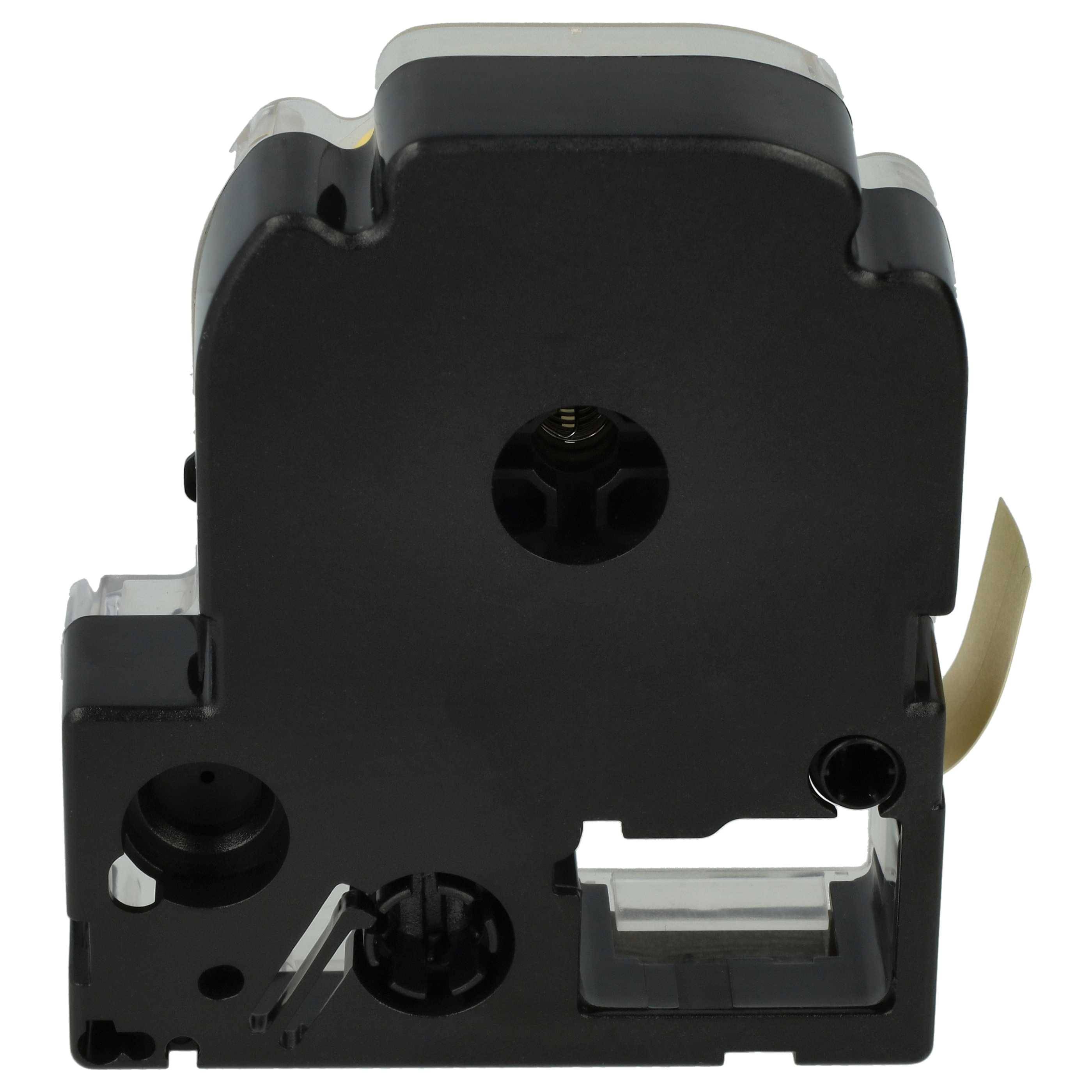 vhbw Schriftband-Kassette kompatibel mit Epson LabelWorks LW-1000P, LW-600P, LW-500, LW-400, LW-300 Etiketten-Drucker 8m x 12mm Schwarz auf Gelb
