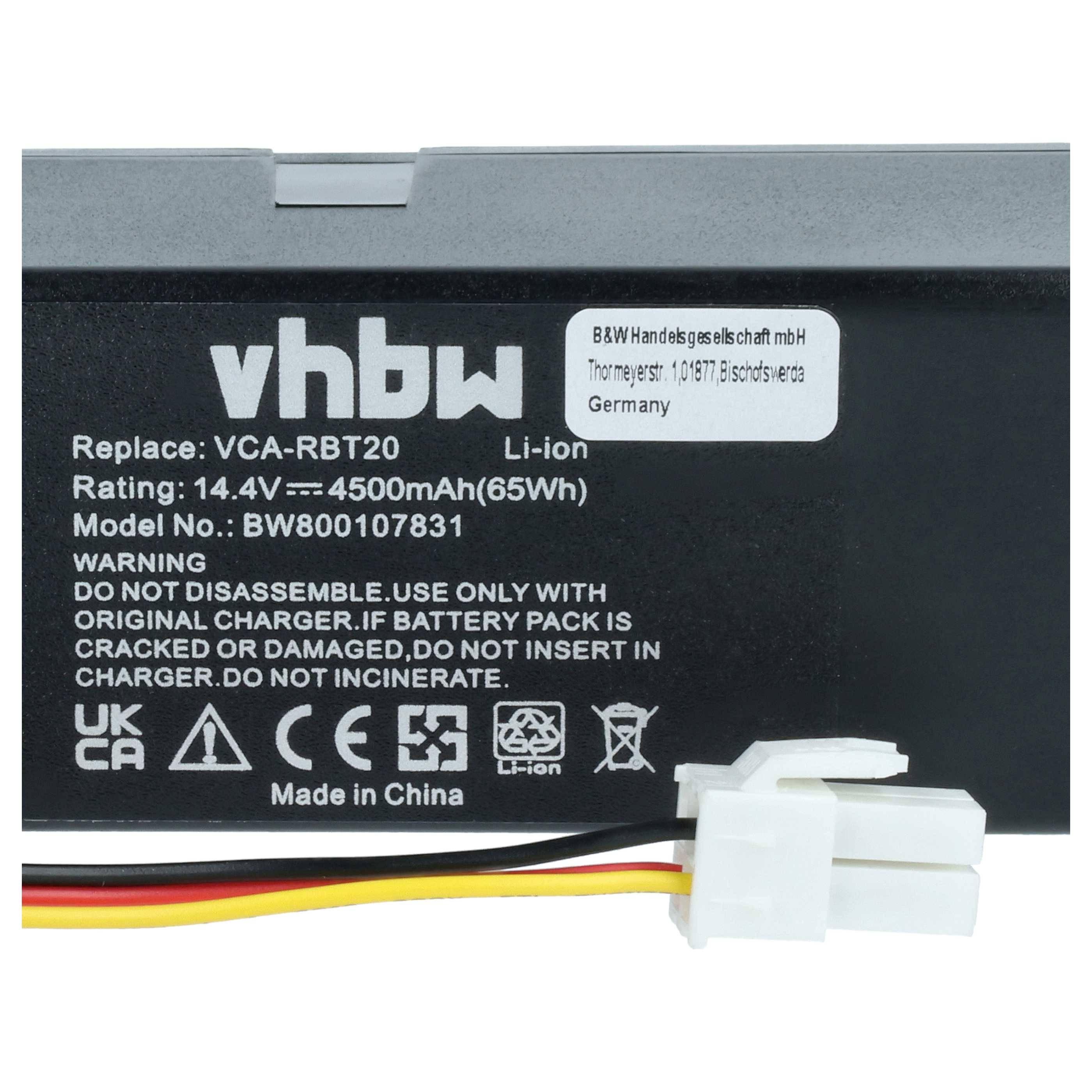 vhbw Akku kompatibel mit Samsung Navibot VRC-Series Ersatz für VRC8850, VRC8855, VRC8877, VRC8895, VRC8849 Staubsauger 4500mAh 14,4V Li-Ion