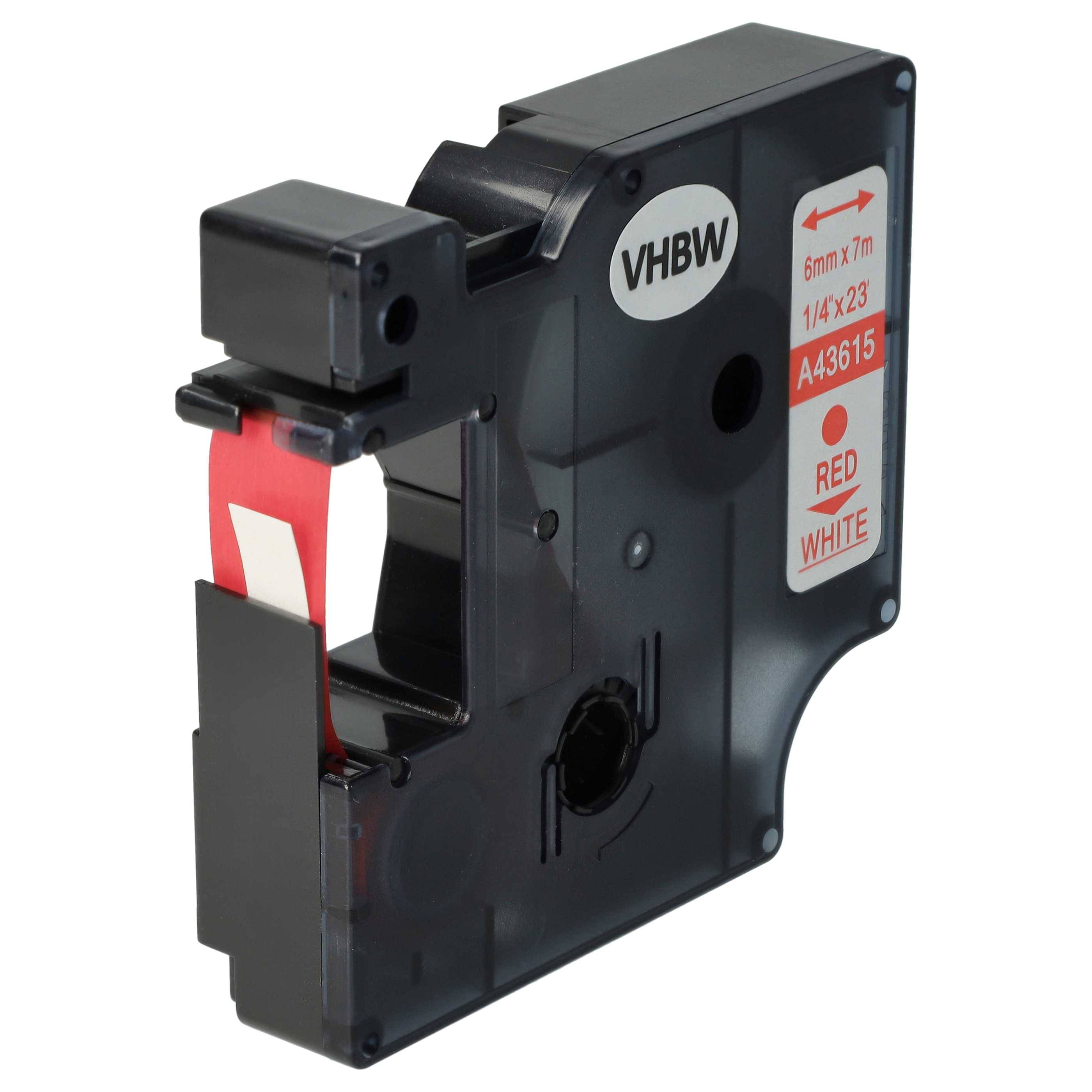 vhbw Schriftband kompatibel mit Dymo LabelManager PC II Rot auf Weiß | Etiketten-Drucker 7m x 6mm