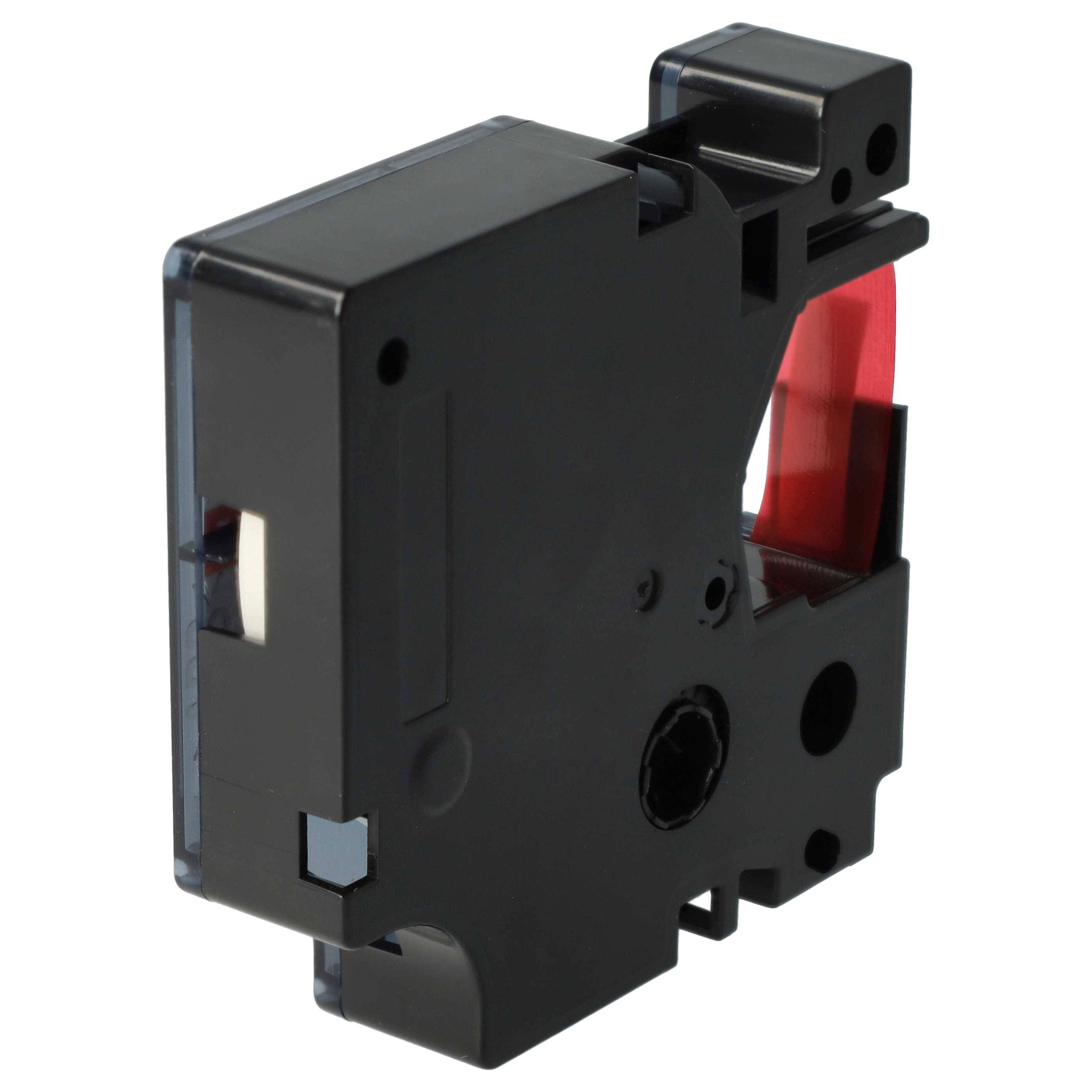 vhbw Schriftband kompatibel mit Dymo LabelManager PC II Rot auf Weiß | Etiketten-Drucker 7m x 6mm
