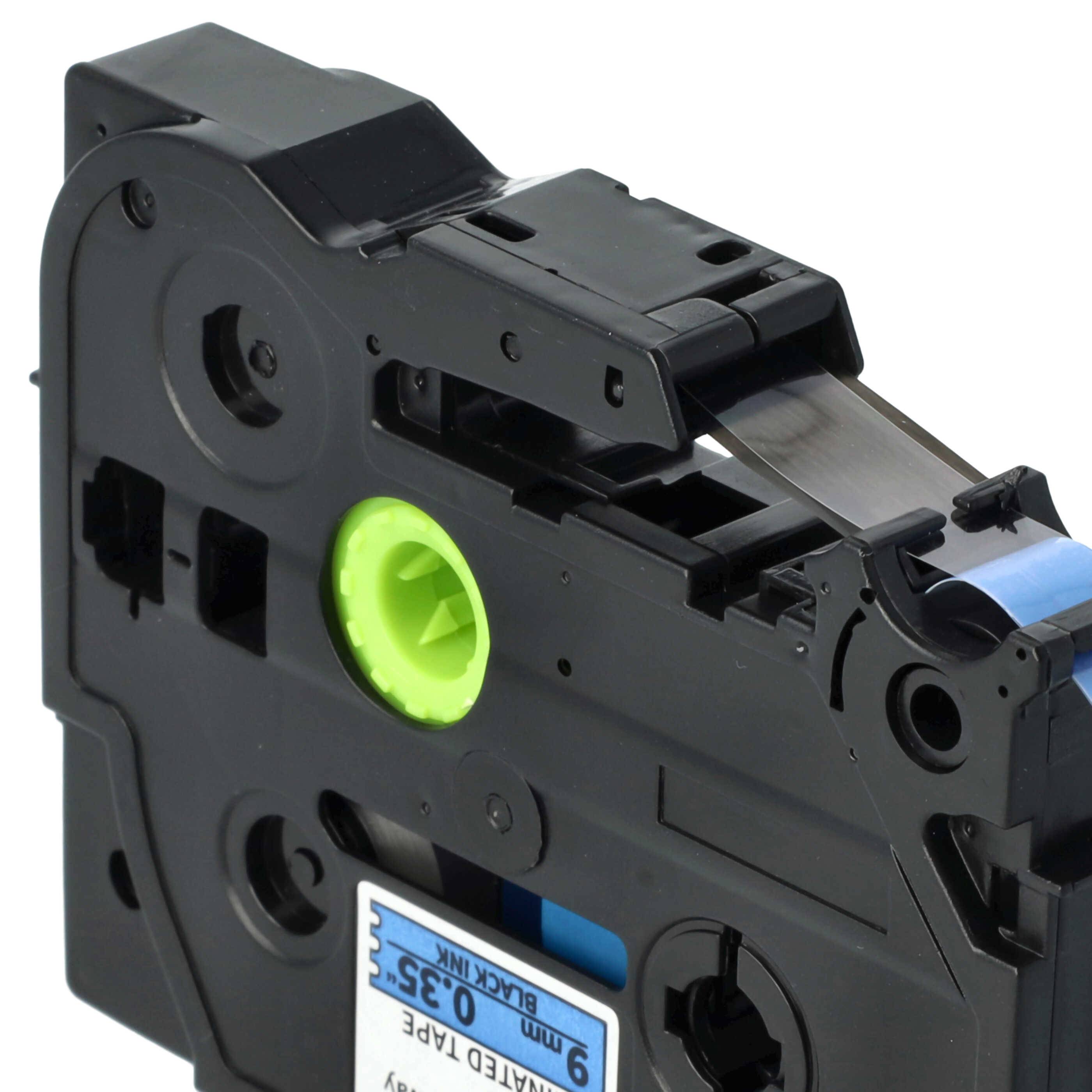 vhbw Schriftband-Kassette Ersatz für Brother TZE-521 für Etiketten-Drucker 8m x 9mm Schwarz auf Blau