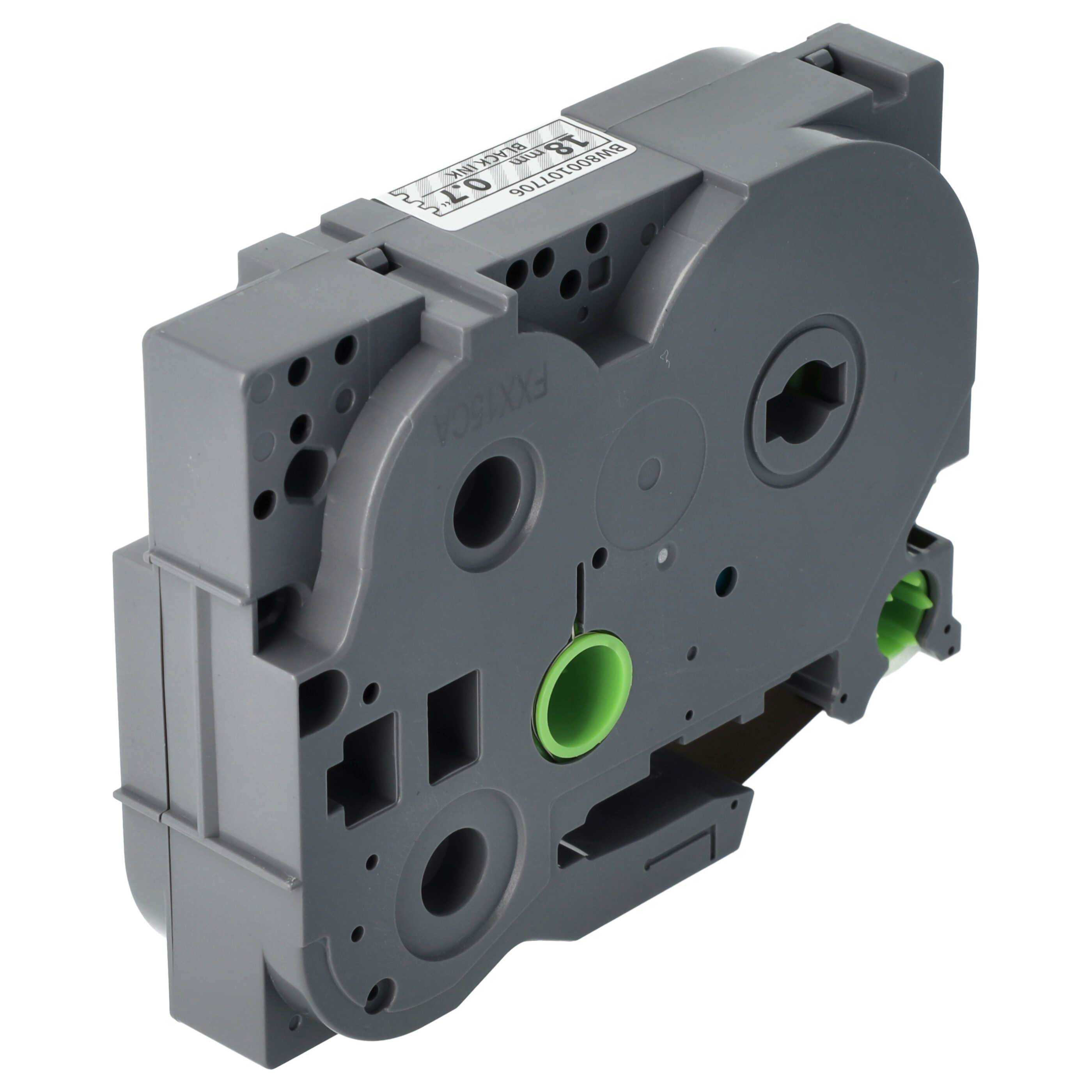 vhbw Schriftband-Kassette Ersatz für Brother TZ-141, TZE-141 für Etiketten-Drucker 8m x 18mm Schwarz auf Transparent