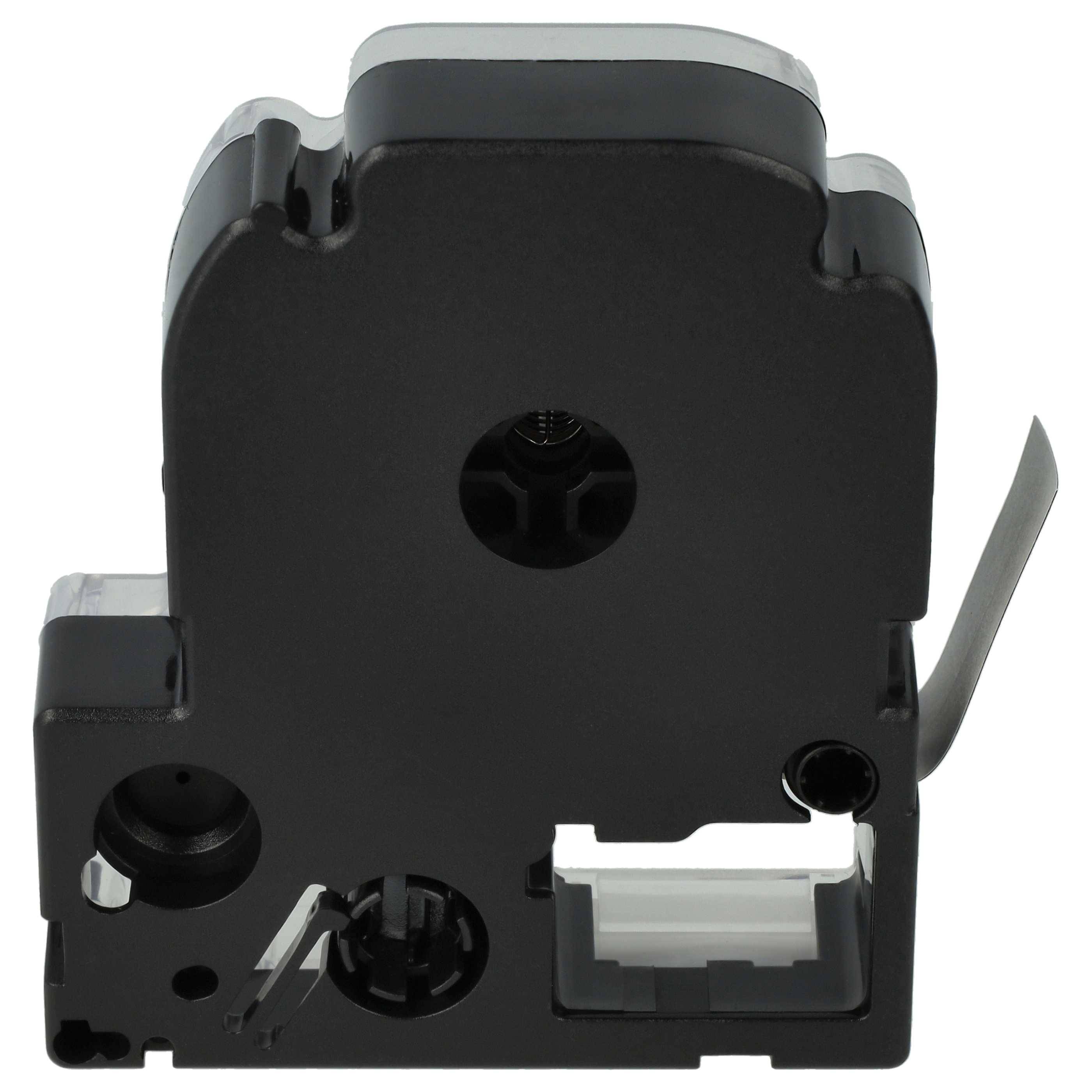 vhbw Schriftband-Kassette kompatibel mit KingJim SR3900C, SR150, SR3700P, SR330, SR300TF, SR180, SR230C Etiketten-Drucker 8m x 12mm Weiß auf Schwarz