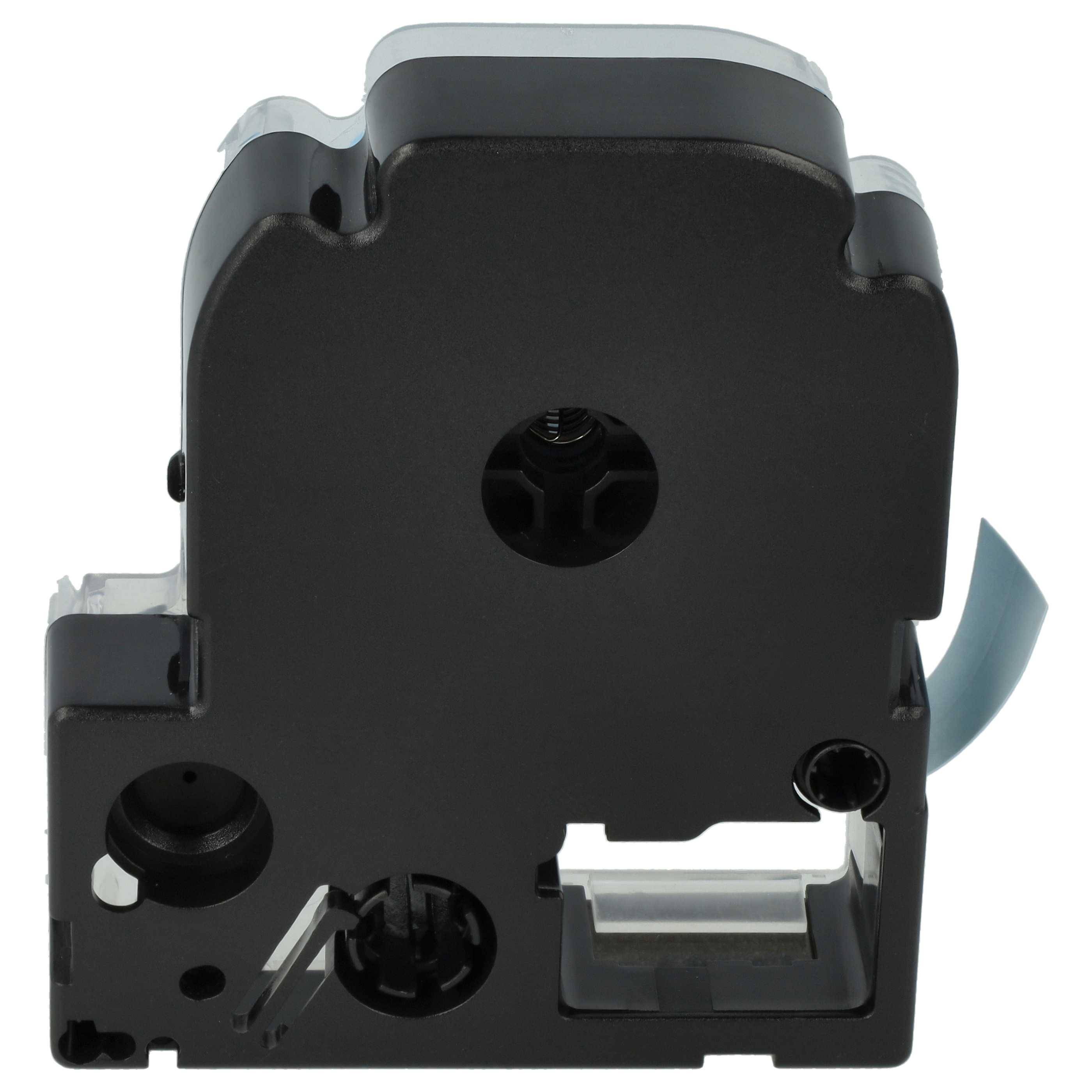 vhbw Schriftband-Kassette kompatibel mit KingJim SR3900C, SR150, SR3700P, SR330, SR300TF, SR180, SR230C Etiketten-Drucker 8m x 12mm Schwarz auf Blau