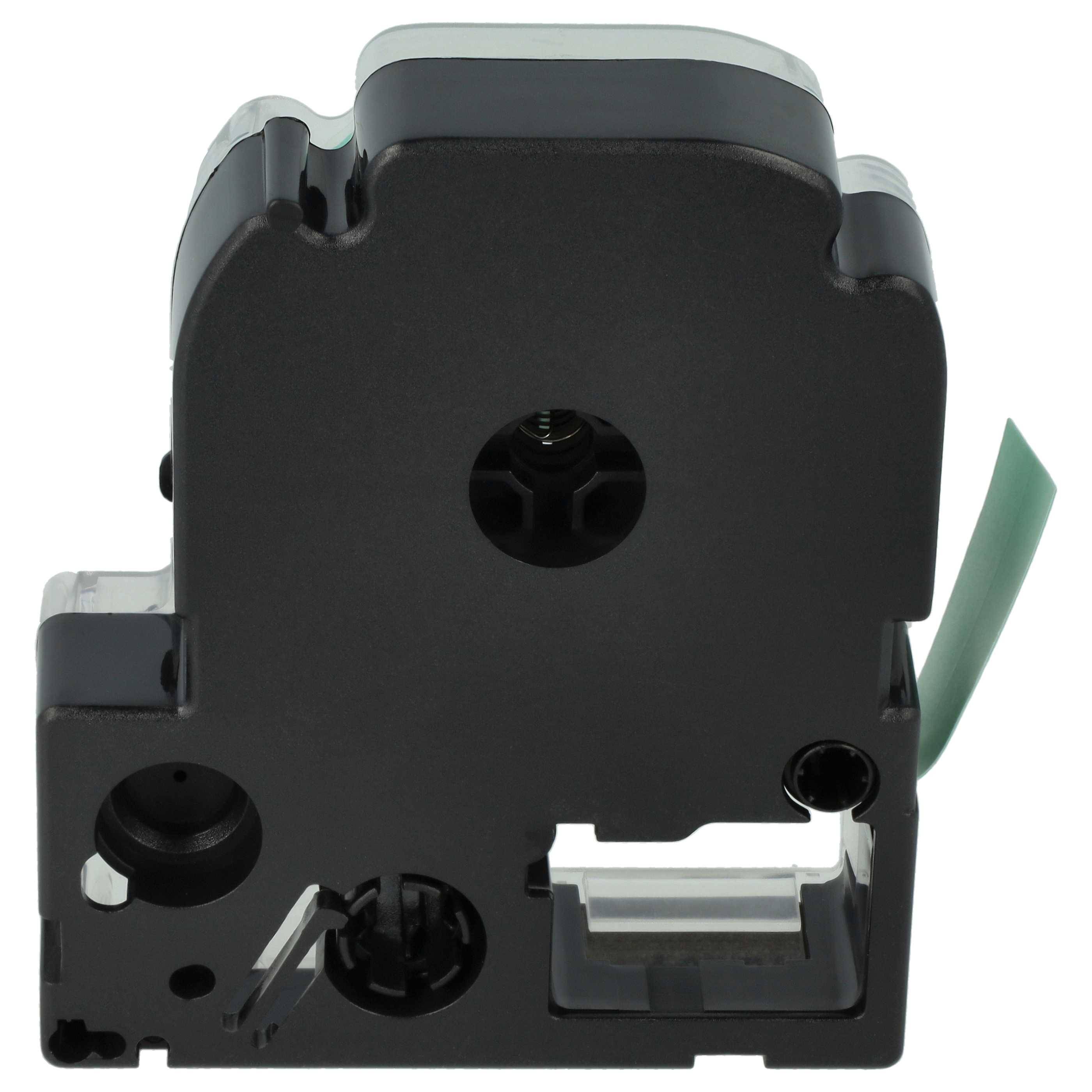 vhbw Schriftband-Kassette kompatibel mit KingJim SR3900C | SR150, SR3700P, SR330, SR300TF, SR180, SR230C Etiketten-Drucker 8m x 12mm Schwarz au