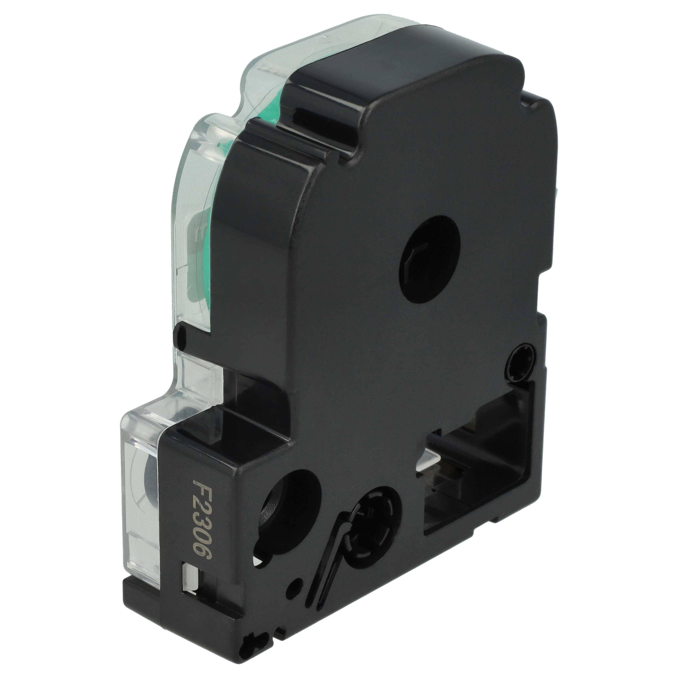 vhbw Schriftband-Kassette kompatibel mit KingJim SR3900C | SR150, SR3700P, SR330, SR300TF, SR180, SR230C Etiketten-Drucker 8m x 12mm Schwarz au