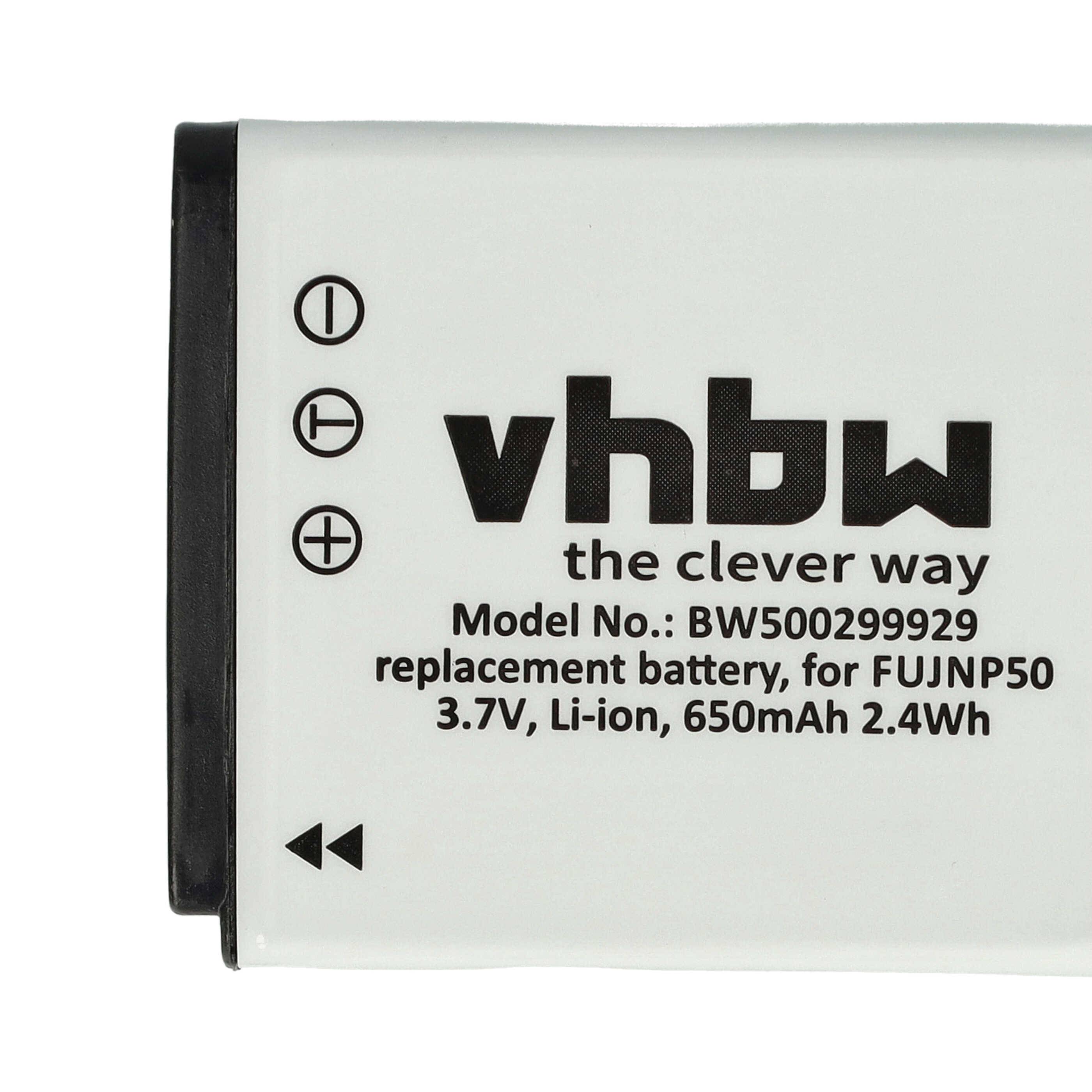 vhbw 3x Akku kompatibel mit Kodak Pocket-Camcorder Playsport Waterproof, Zi8, Zi19 Kamera (650 mAh, 3,6 V, Li-Ion)