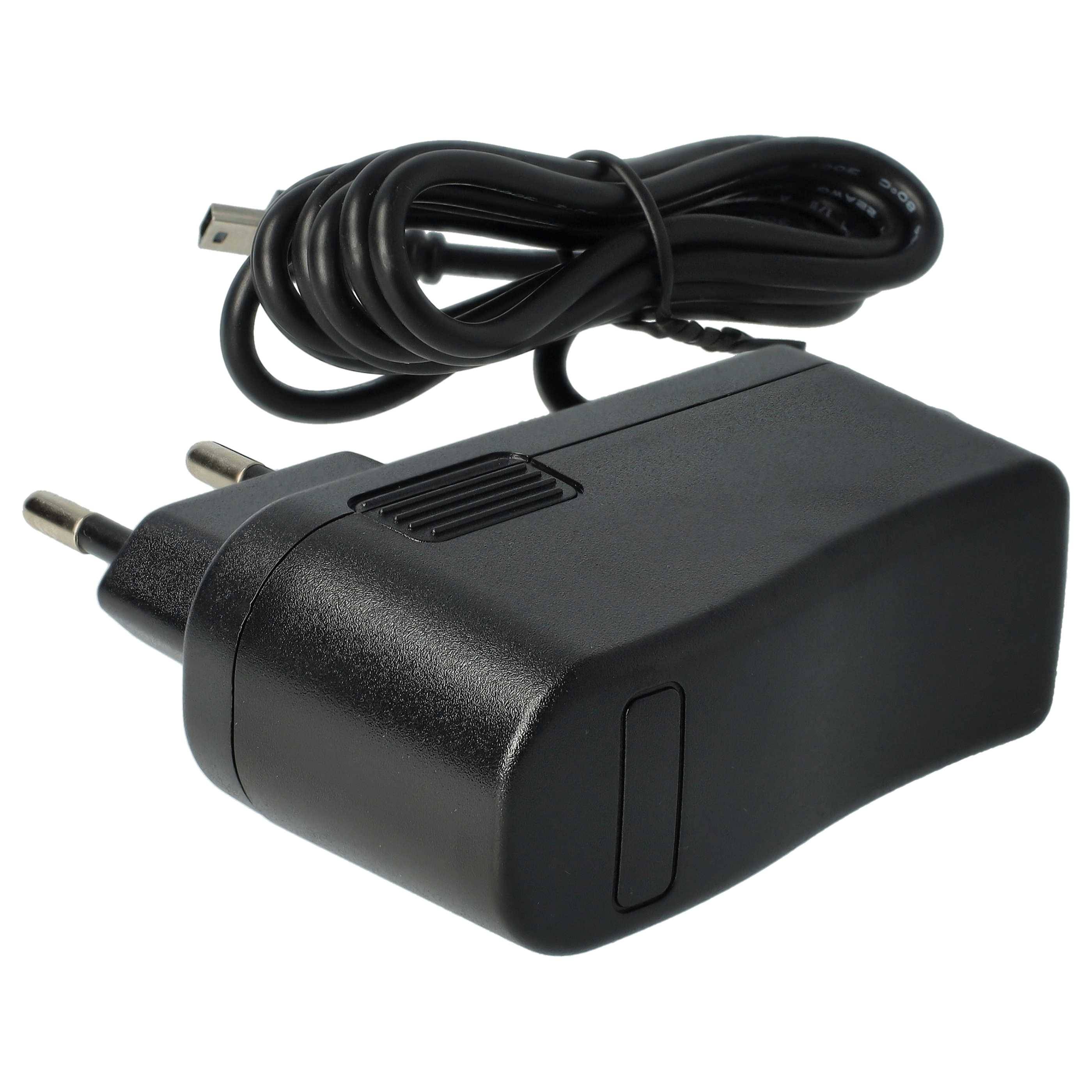 vhbw Mini-USB Ladegerät Universal Ladekabel mit Netzstecker 2.0 A / 5V Schwarz