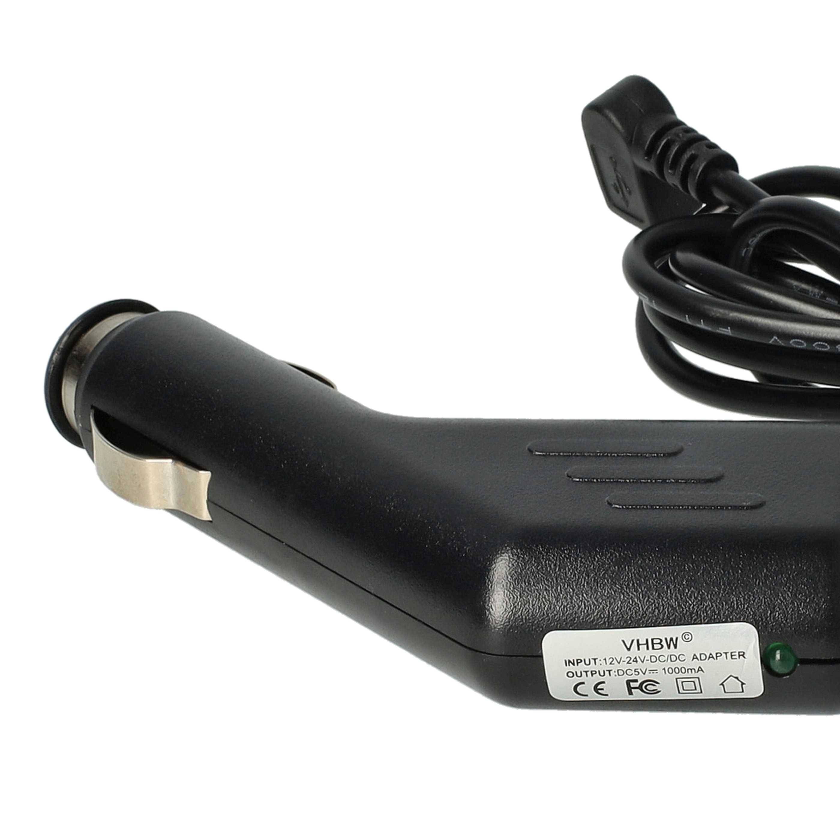 vhbw Autoladekabel Micro-USB für Smartphone, GPS, Mp3-Player, Navi 90° Stecker | Schwarz 11,8 cm 12V / 1,0 A