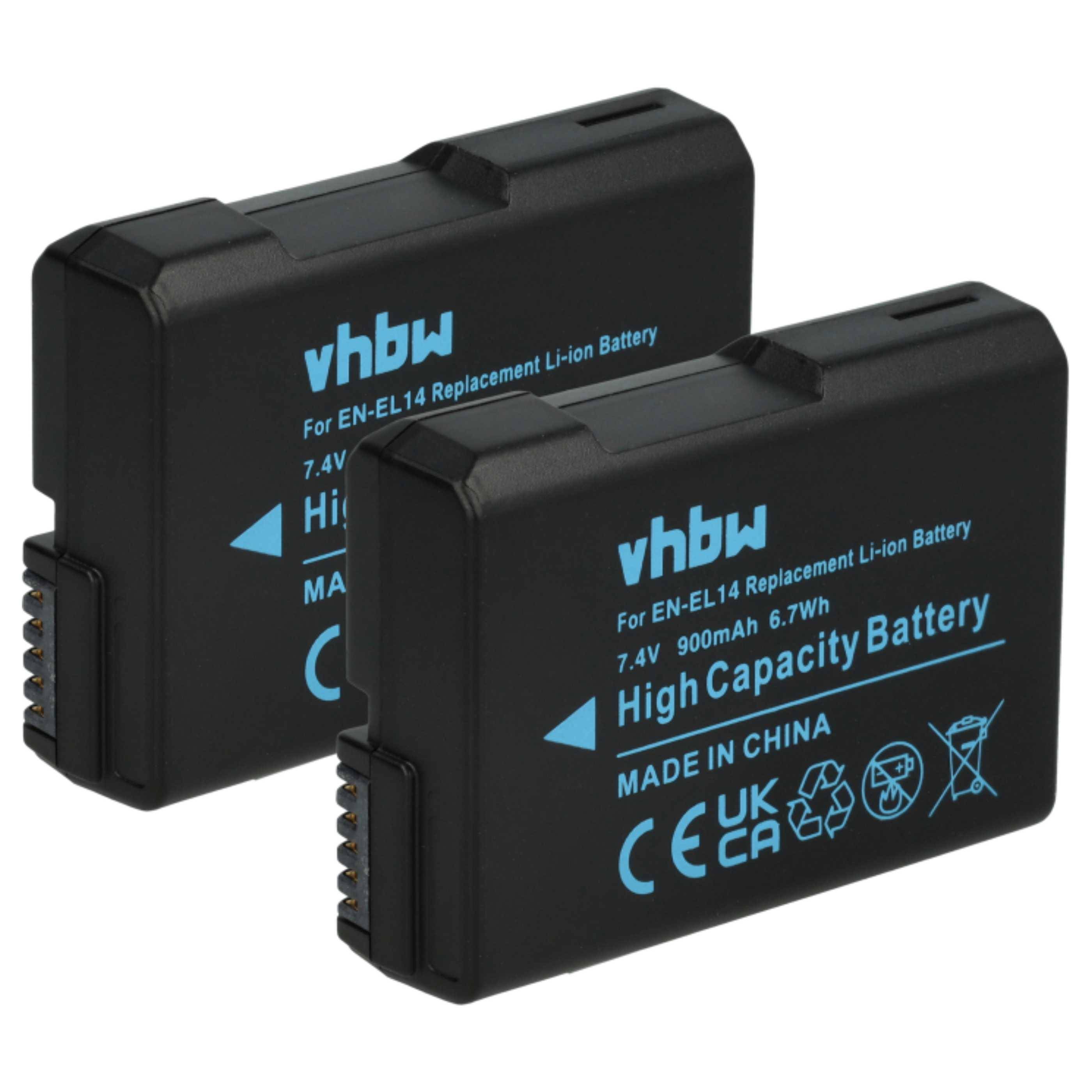 vhbw 2x Akku kompatibel mit Nikon Coolpix P7700, P7100, P7000, P7800 Kamera (950 mAh, 7,2 V, Li-Ion), Infochip