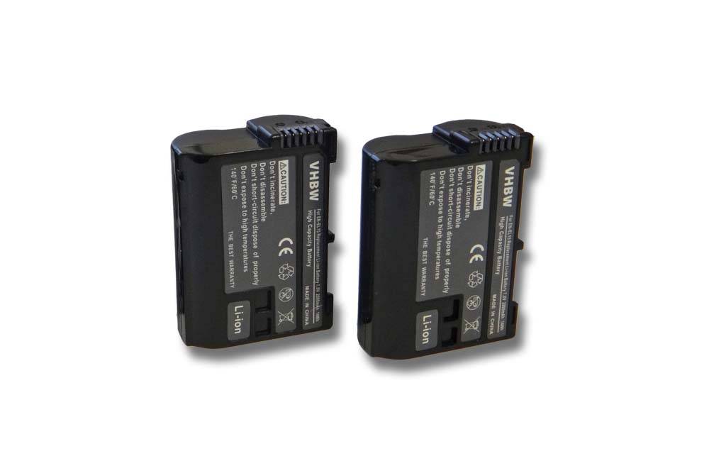 vhbw 2x Akku kompatibel mit Nikon MH-25a, WT-7 Kamera (2000 mAh, 7 V, Li-Ion), Infochip