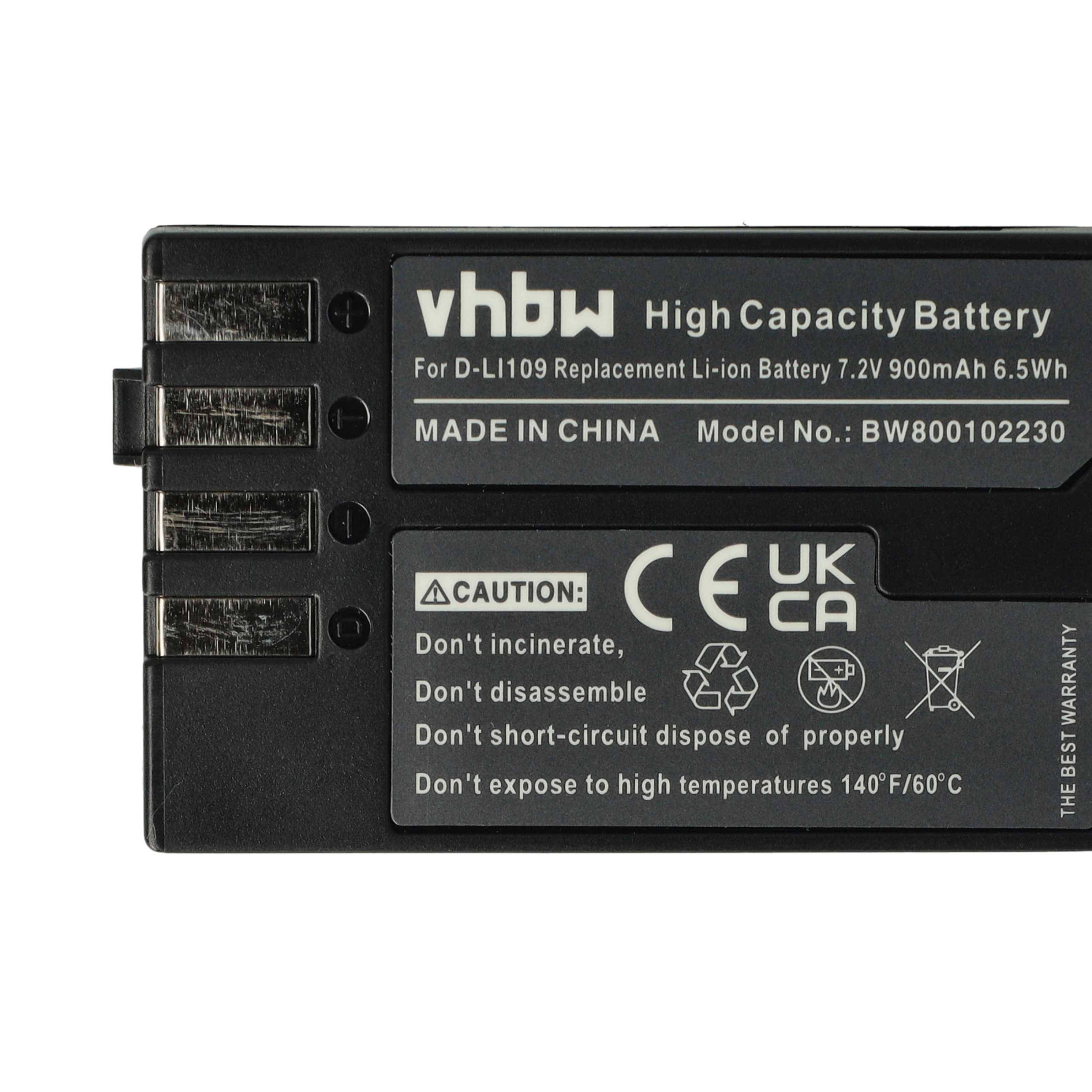 vhbw 3x Akku kompatibel mit Pentax K-30, K-50, K-S1, K-P, K-500, K-S2, K-R, K-2, K-70 Kamera (900 mAh, 7,2 V, Li-Ion)