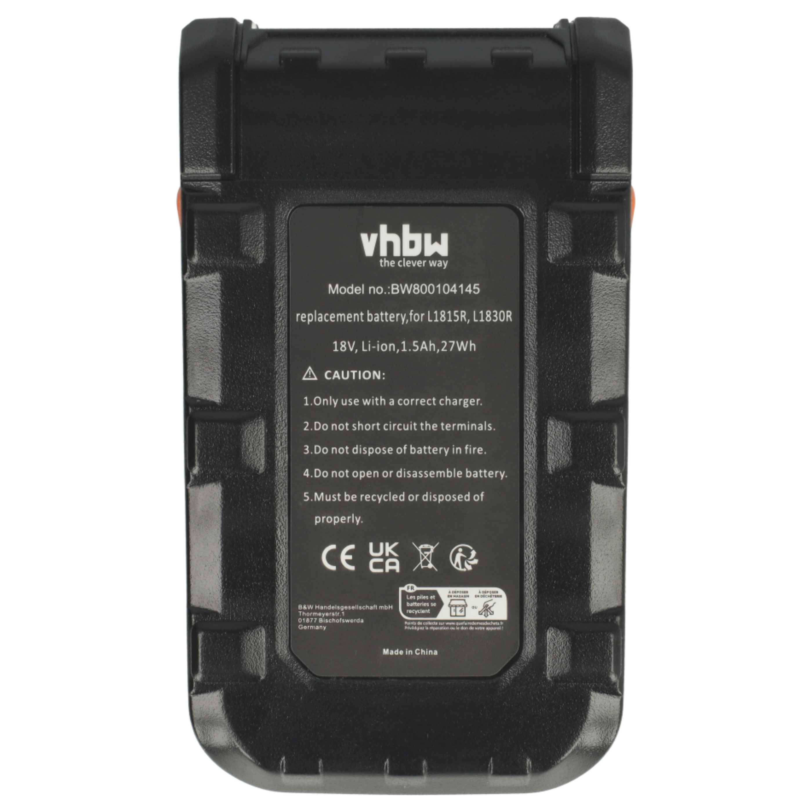 vhbw 2x Akku kompatibel mit AEG BS 18C LI-202C, BSB 18, BS 18G, BSB 18 G, BS18G, BSB 18 C, BSB18G Werkzeug (1500 mAh, Li-Ion, 18 V)
