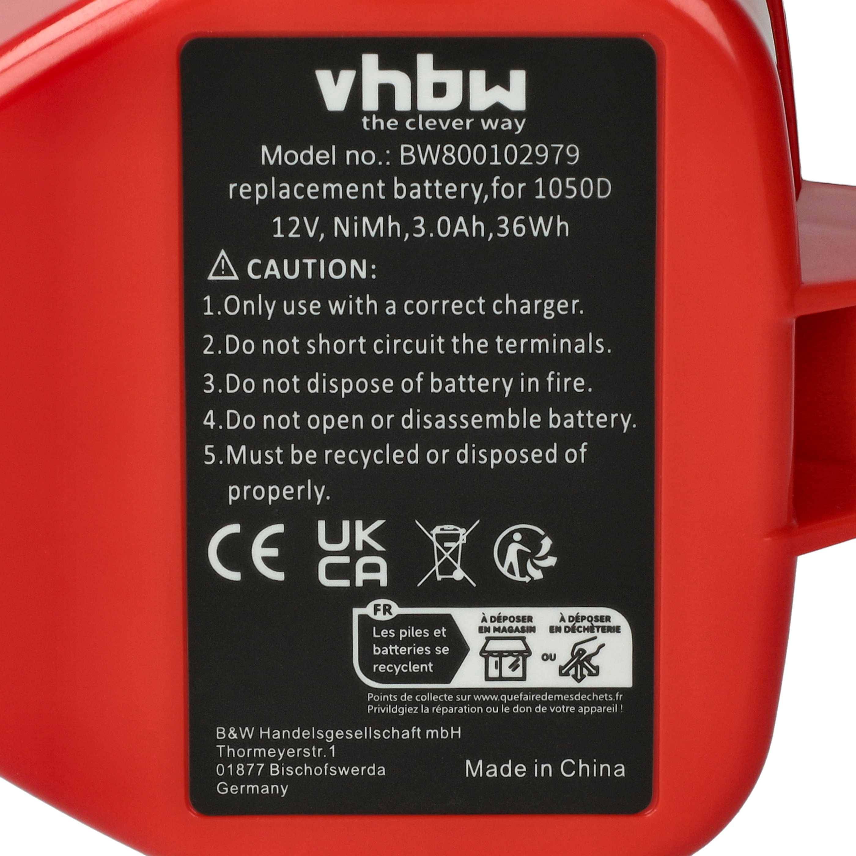 vhbw Akku kompatibel mit Makita 6270DWE, 6270DWPE, 6271D, 6271DWAE, 6271DWAET2, 6271DWALE, 6271DWE Werkzeug (3000 mAh, NiMH, 12 V)