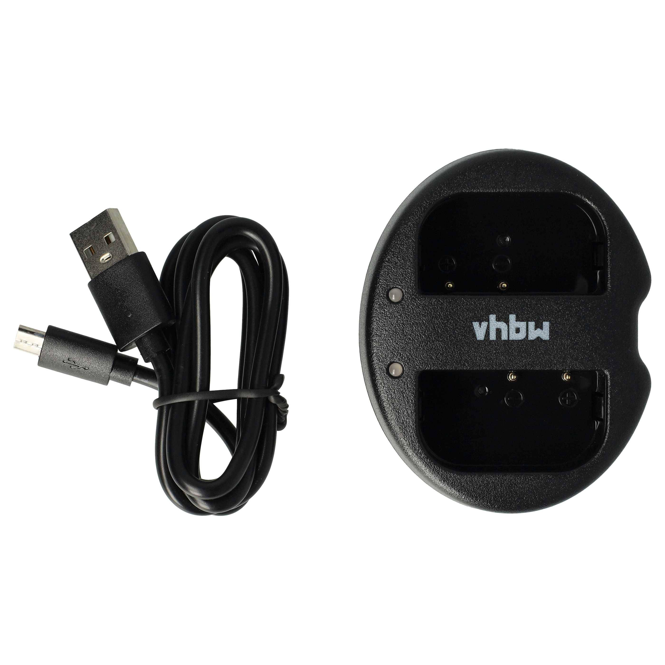 vhbw Dual USB Ladegerät kompatibel mit Panasonic Lumix DMC-G9, DMC-GH4, DMC-GH4R Kamera Camcorder/Akku - Ladeschale, Ladeanzeige, 8,4 V