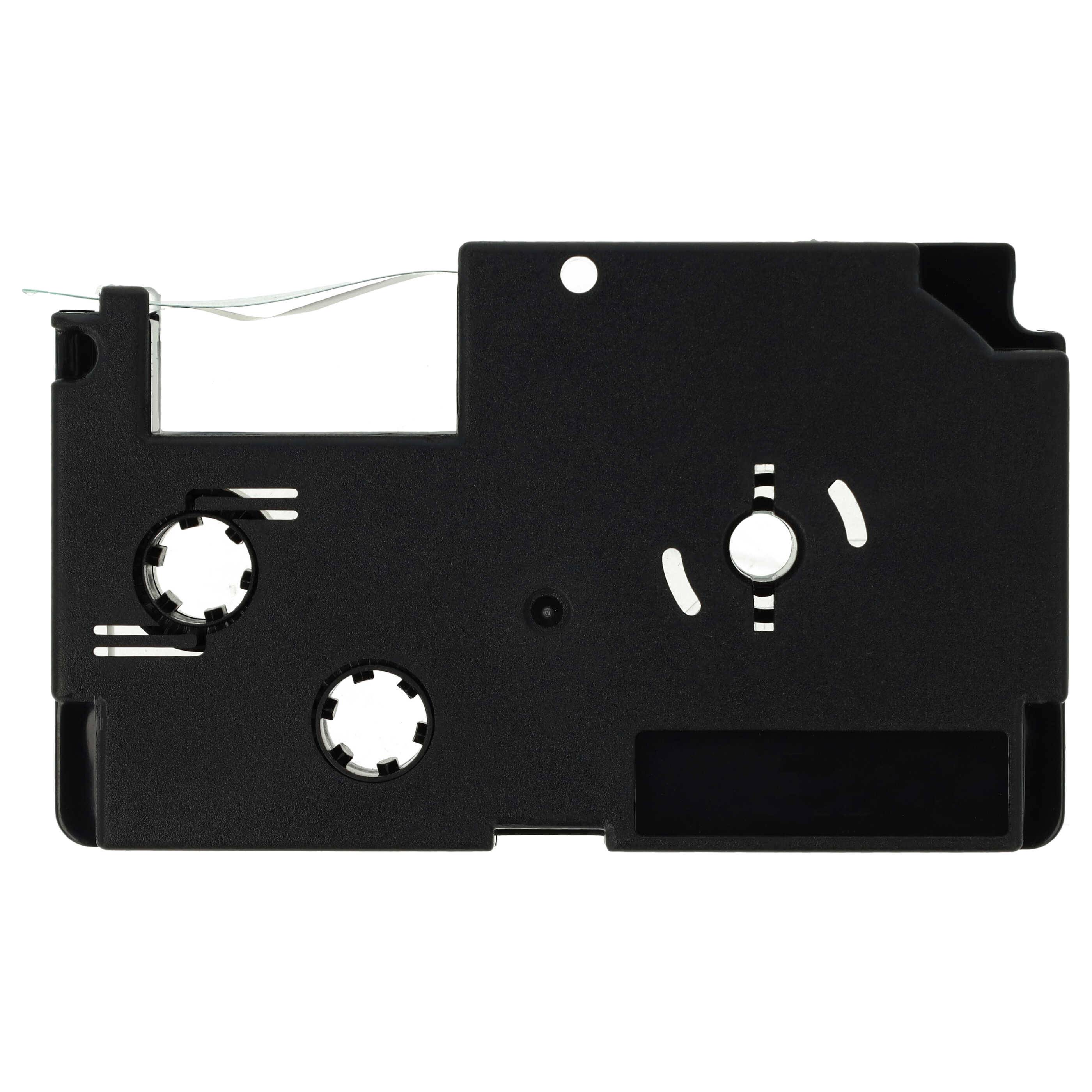 vhbw Schriftband-Kassette kompatibel mit Casio KL-7200, KL-60, KL-70E, KL-300, KL-7000, KL-7400, KL-200E Etiketten-Drucker 6mm Schwarz auf Grün