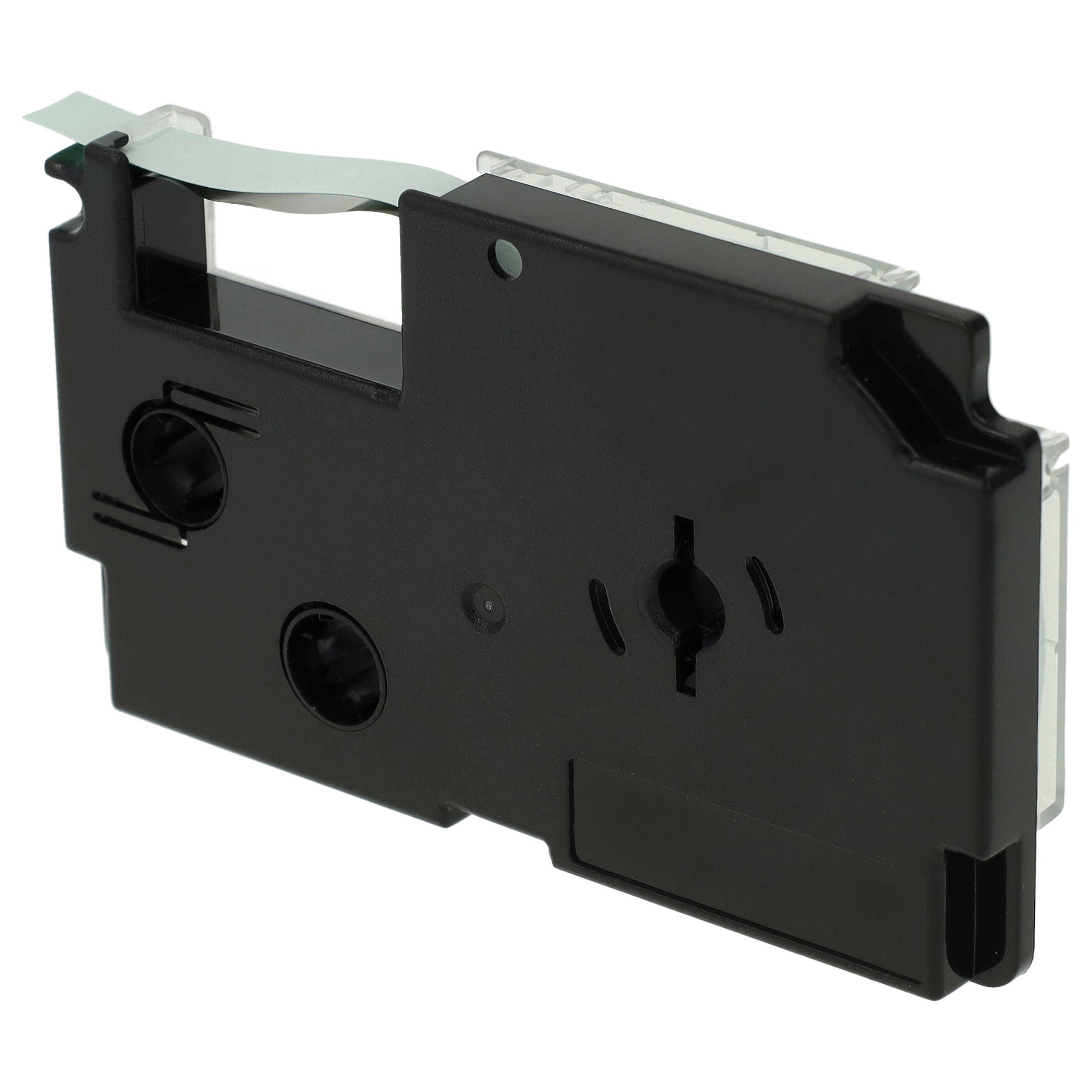 vhbw Schriftband-Kassette kompatibel mit Casio KL-7200, KL-60, KL-70E, KL-300, KL-7000, KL-7400, KL-200E Etiketten-Drucker 6mm Schwarz auf Grün