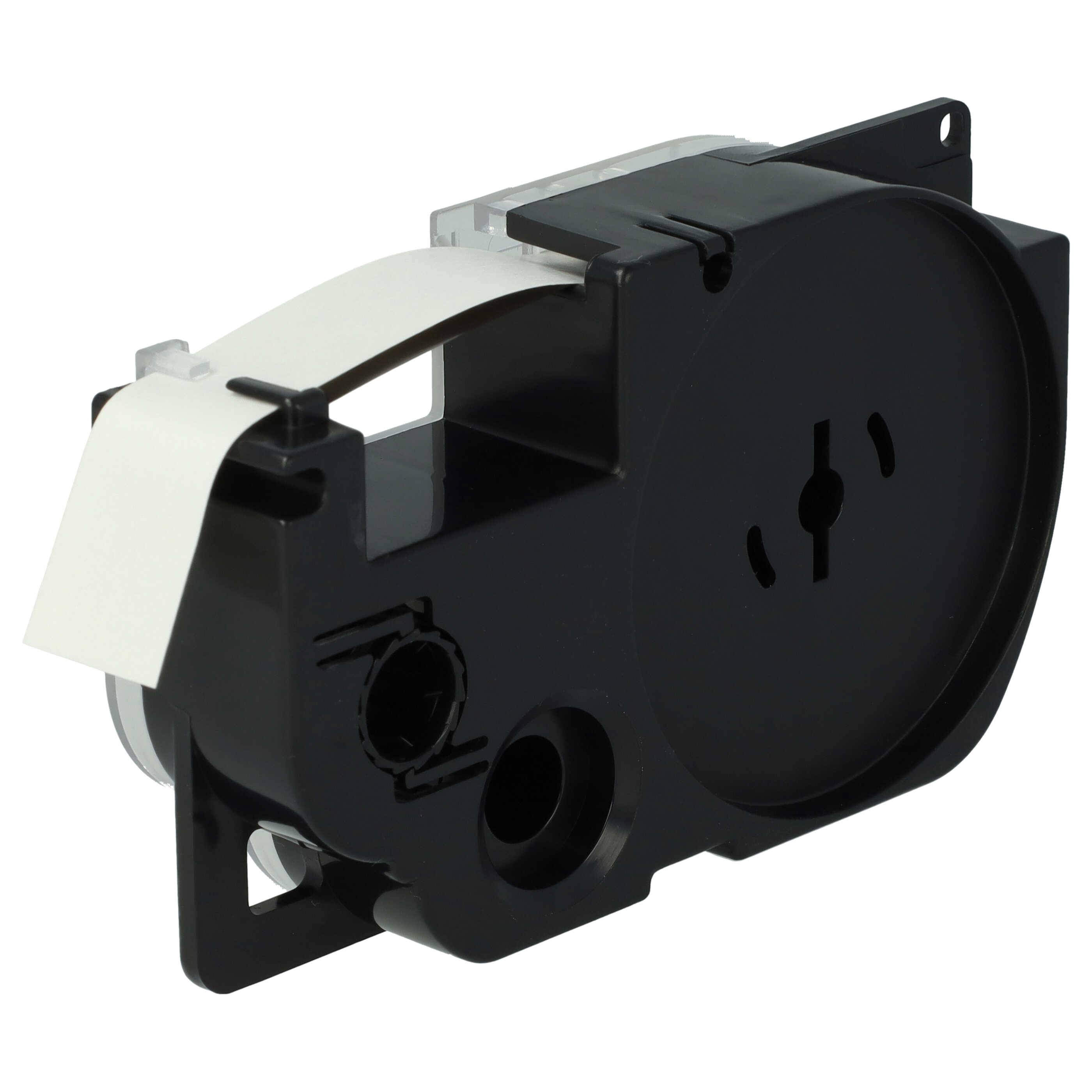 vhbw Kassette Patronen Schriftband 12mm kompatibel mit Casio KL-60 | KL-7000, KL-70E, KL-7400, KL-750E, KL-780 Ersatz für Casio XR-12WE1, XR-12WE