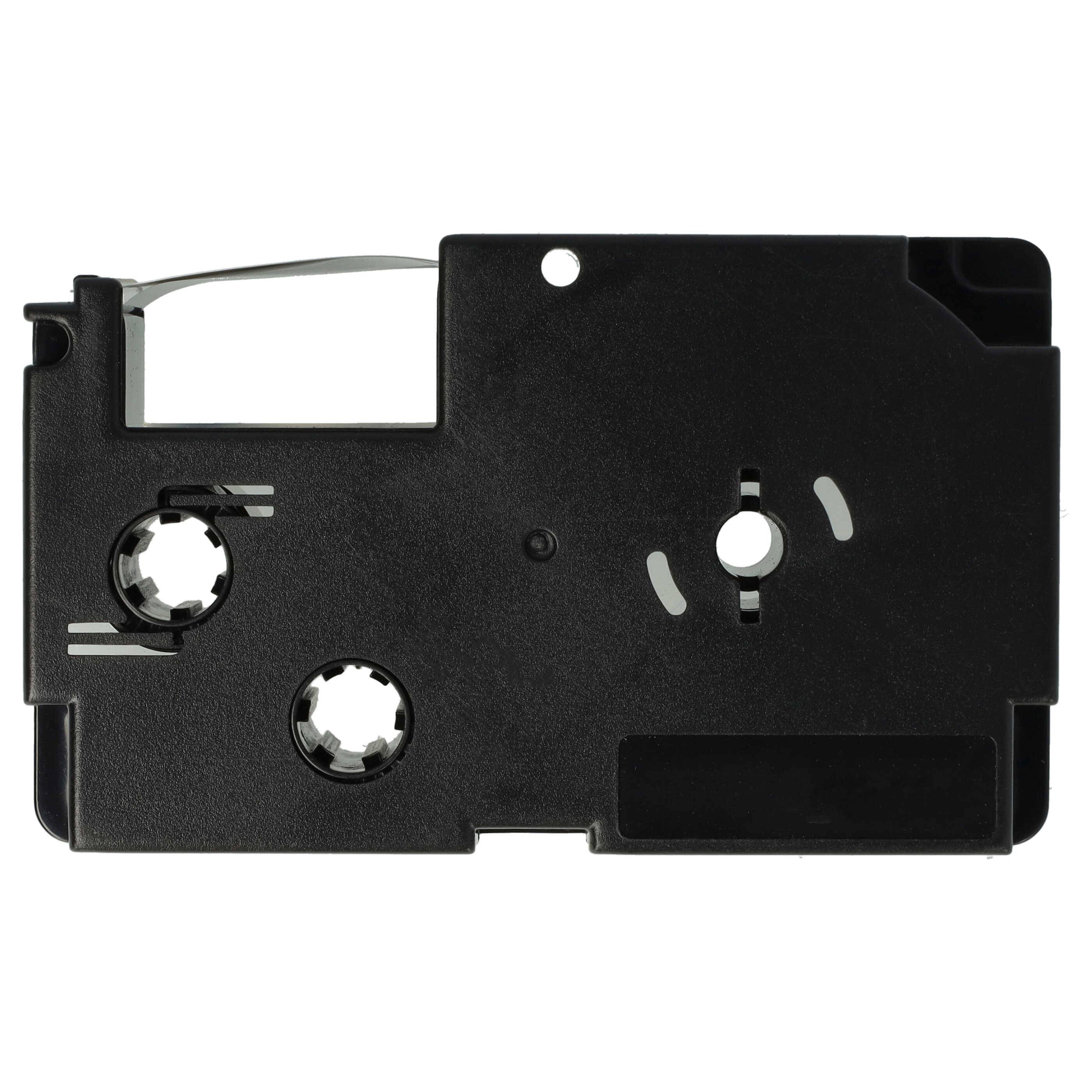 vhbw Schriftband-Kassette kompatibel mit Casio KL-7200 | KL-750E, KL-780, KL-820, KL-7400, KL-8100 Etiketten-Drucker 18mm Schwarz auf Weiß, pet+