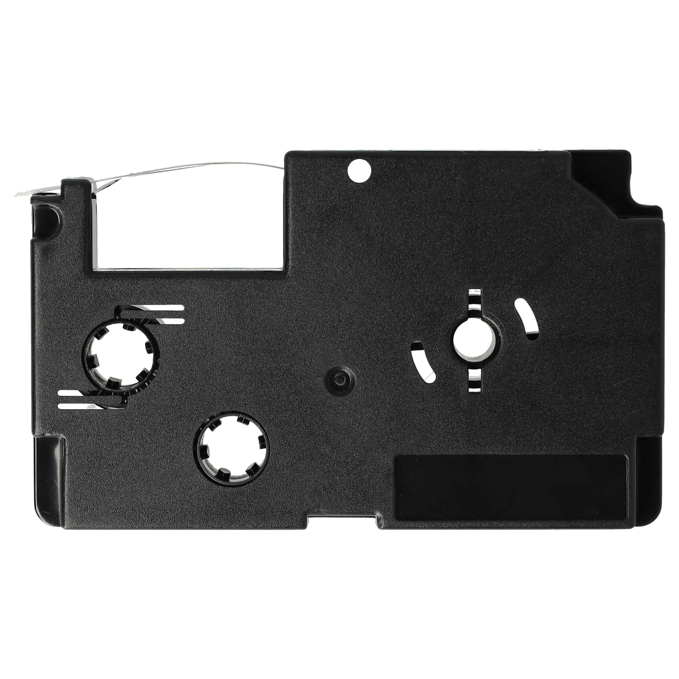 vhbw Schriftband-Kassette Ersatz für Casio XR-6X1, XR-6X für Etiketten-Drucker 8m x 6mm Schwarz auf Transparent