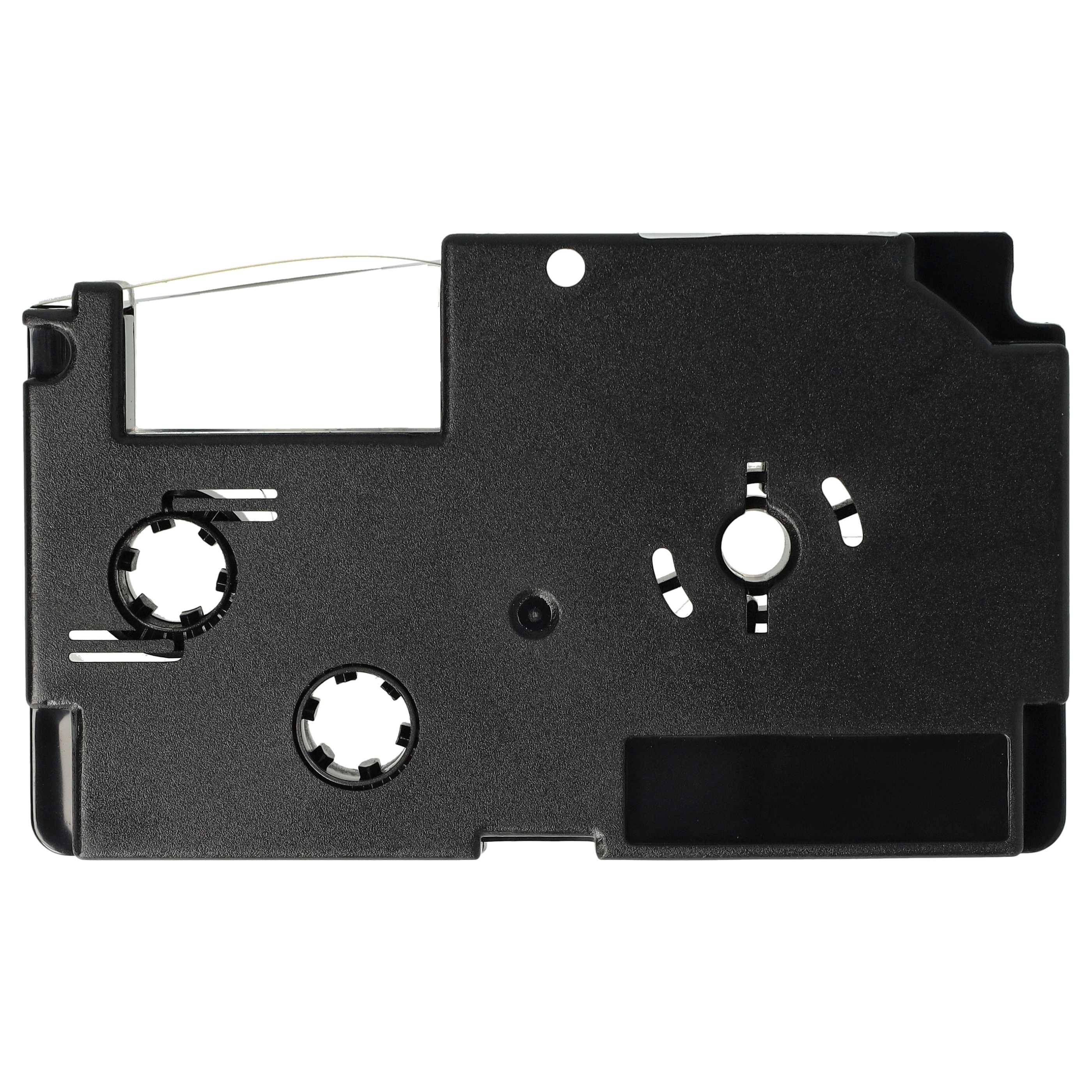 vhbw Schriftband-Kassette kompatibel mit Casio KL-2000 | KL-300, KL-70E, KL-200E, KL-60, KL-7000, KL-7200 Etiketten-Drucker 8m x 6mm Schwarz auf