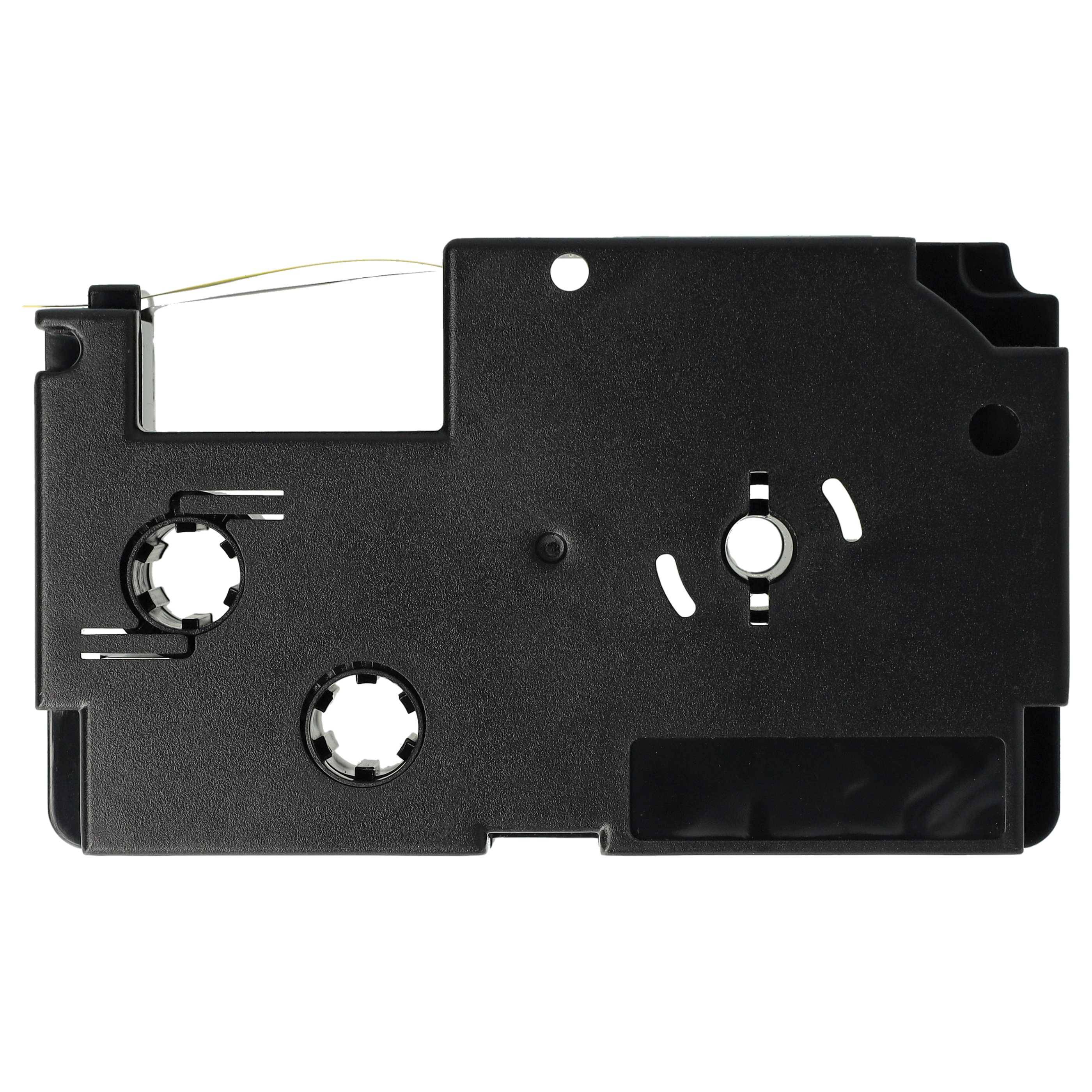 vhbw Schriftband-Kassette kompatibel mit Casio KL-200, KL-130, KL-100E, KL-120, KL-1500, CW-L300 Etiketten-Drucker 8m x 12mm Schwarz auf Gelb