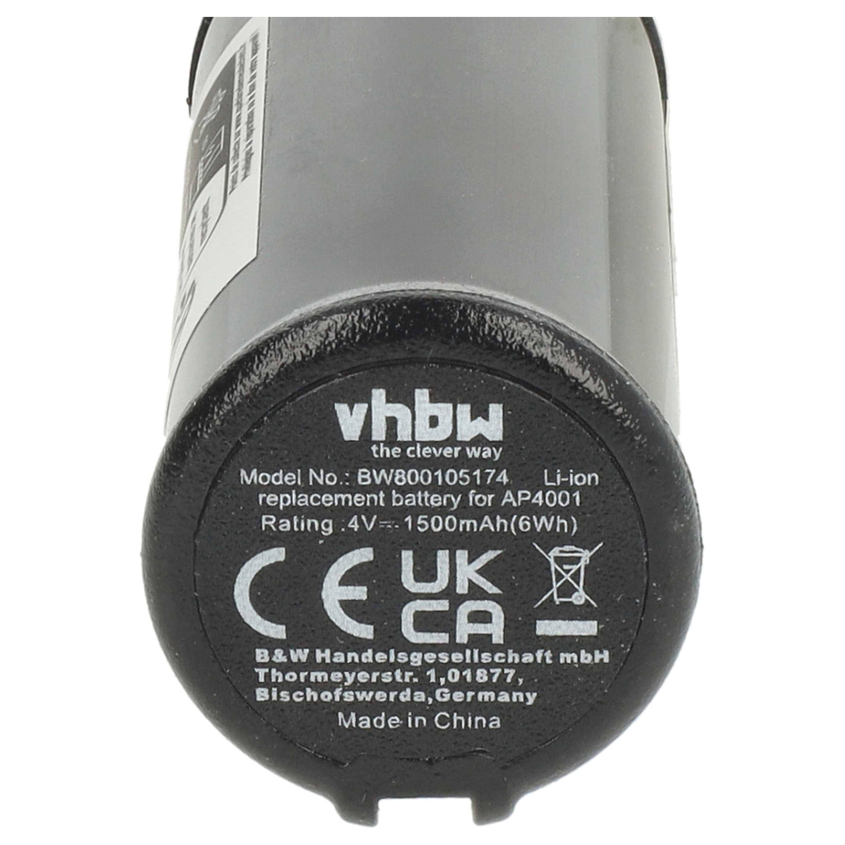 vhbw 2x Akku kompatibel mit Ryobi RP4900, RP4520, RP4530, RP4550, RP4410, RP4470, RP4400 Flashlight Werkzeug (1500 mAh, Li-Ion, 4 V)