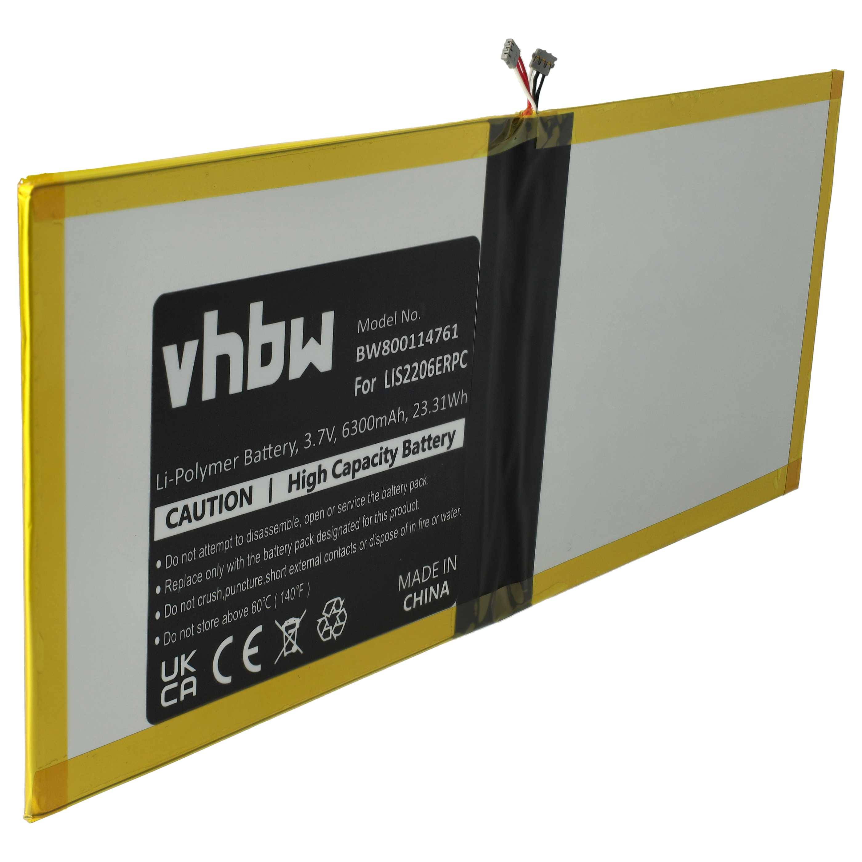 Ein schlankes wiederaufladbares Lithium-Polymer-Akkupack mit vhbw-Etikett, Modell BW800114761, für LIS2206ERPC.