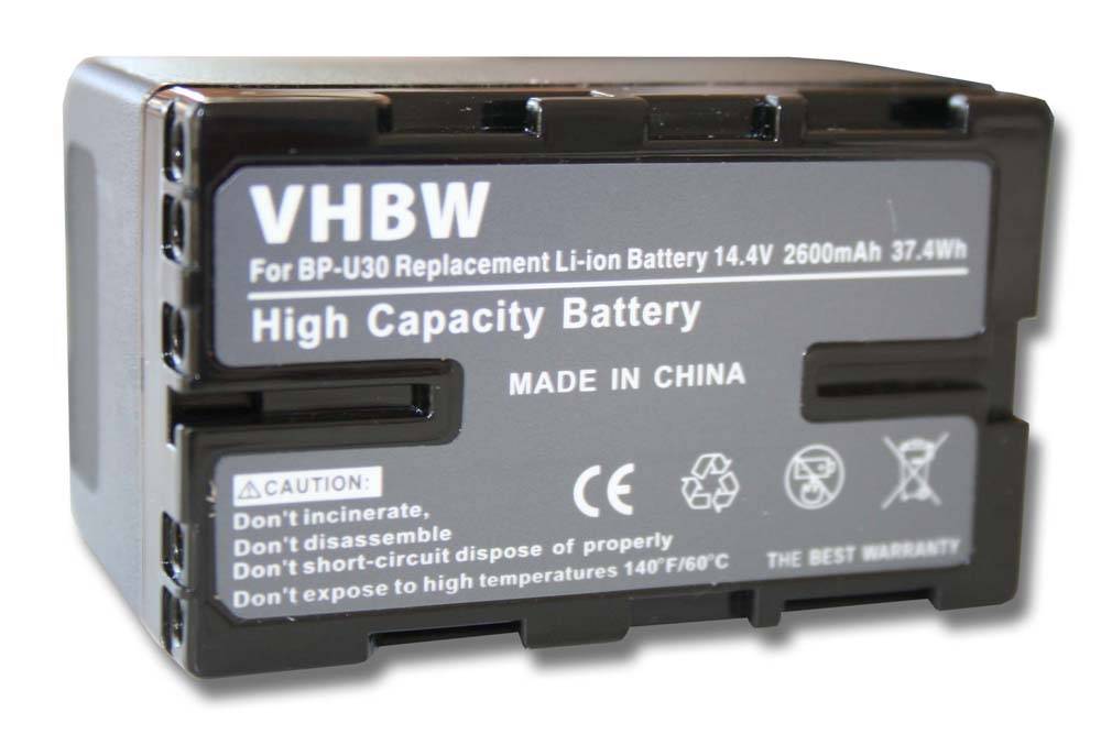 vhbw Akku kompatibel mit Sony PMW-EX3, PMW-F3, PMW-EX1, PMW-EX1r Videokamera Camcorder (2600 mAh, 14,4 V, Li-Ion) + Infochip