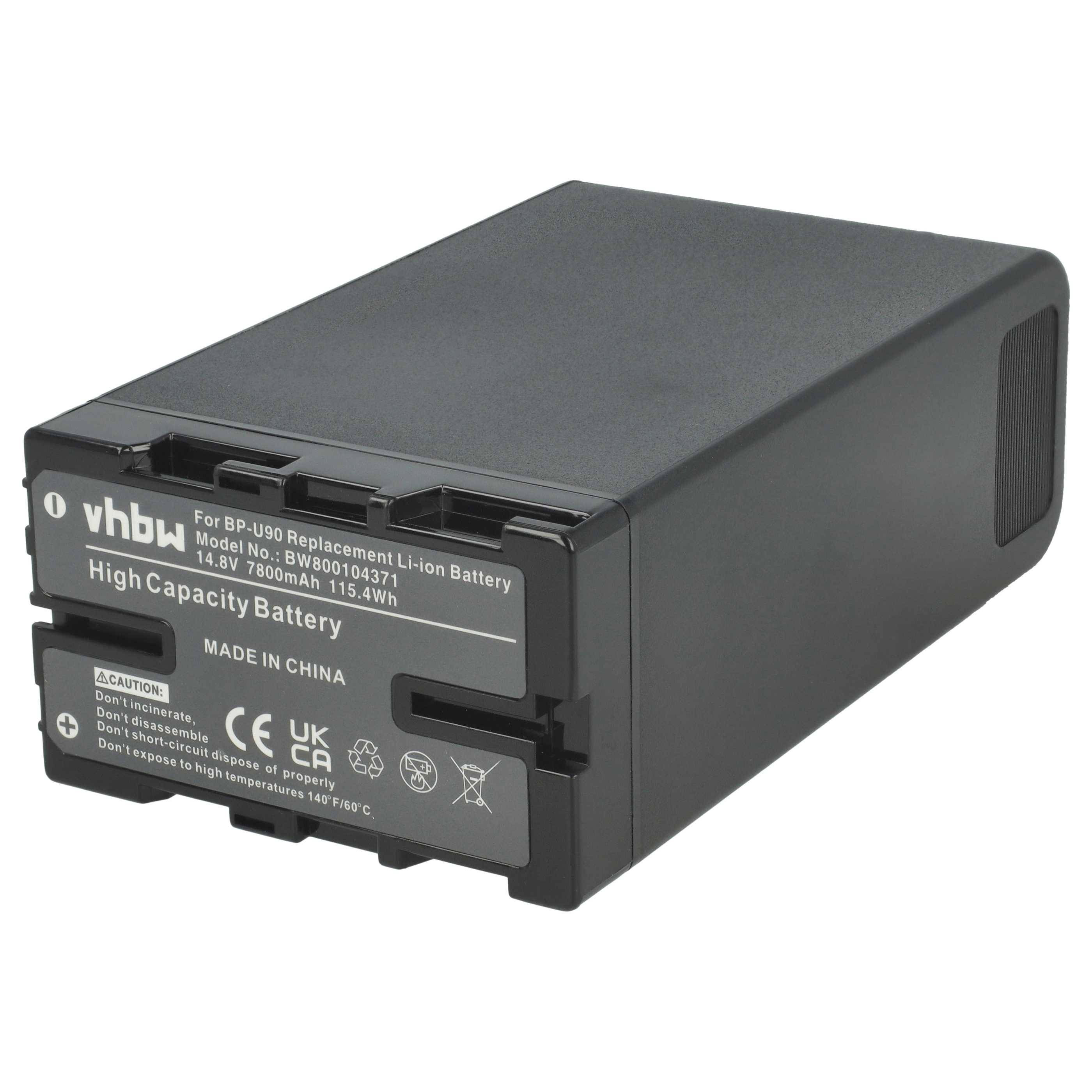 vhbw Akku Ersatz für Sony BP-U90, BP-U60, BP-U30, BP-U95 für Videokamera Camcorder (7800 mAh, 14,8 V, Li-Ion) + Infochip