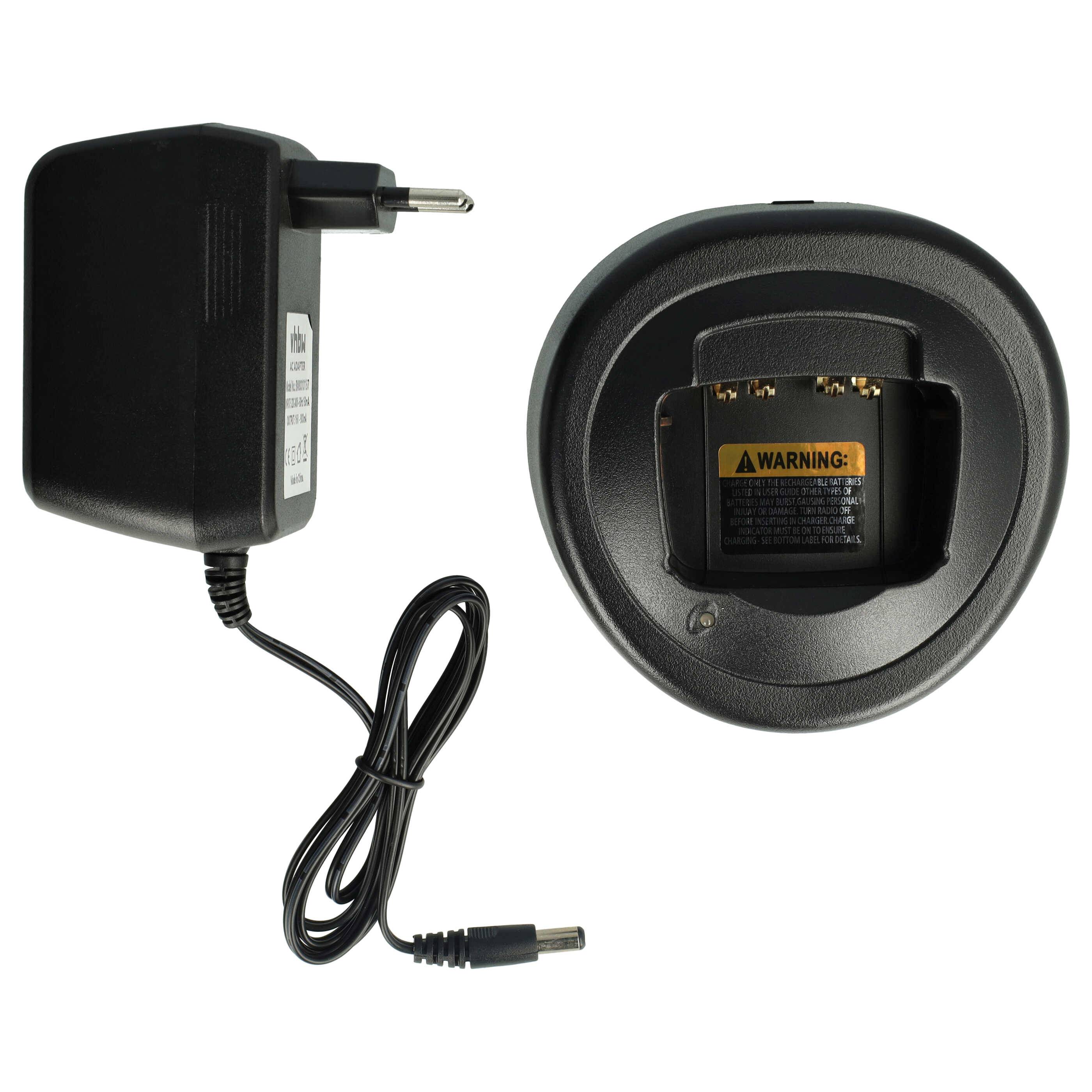 vhbw Ladegerät kompatibel mit Motorola Pro5150, MTX950, PR860, MTX9250, MTX850LS, Pro5350, Pro5450 Funkgerät - Ladestation + Netzteil