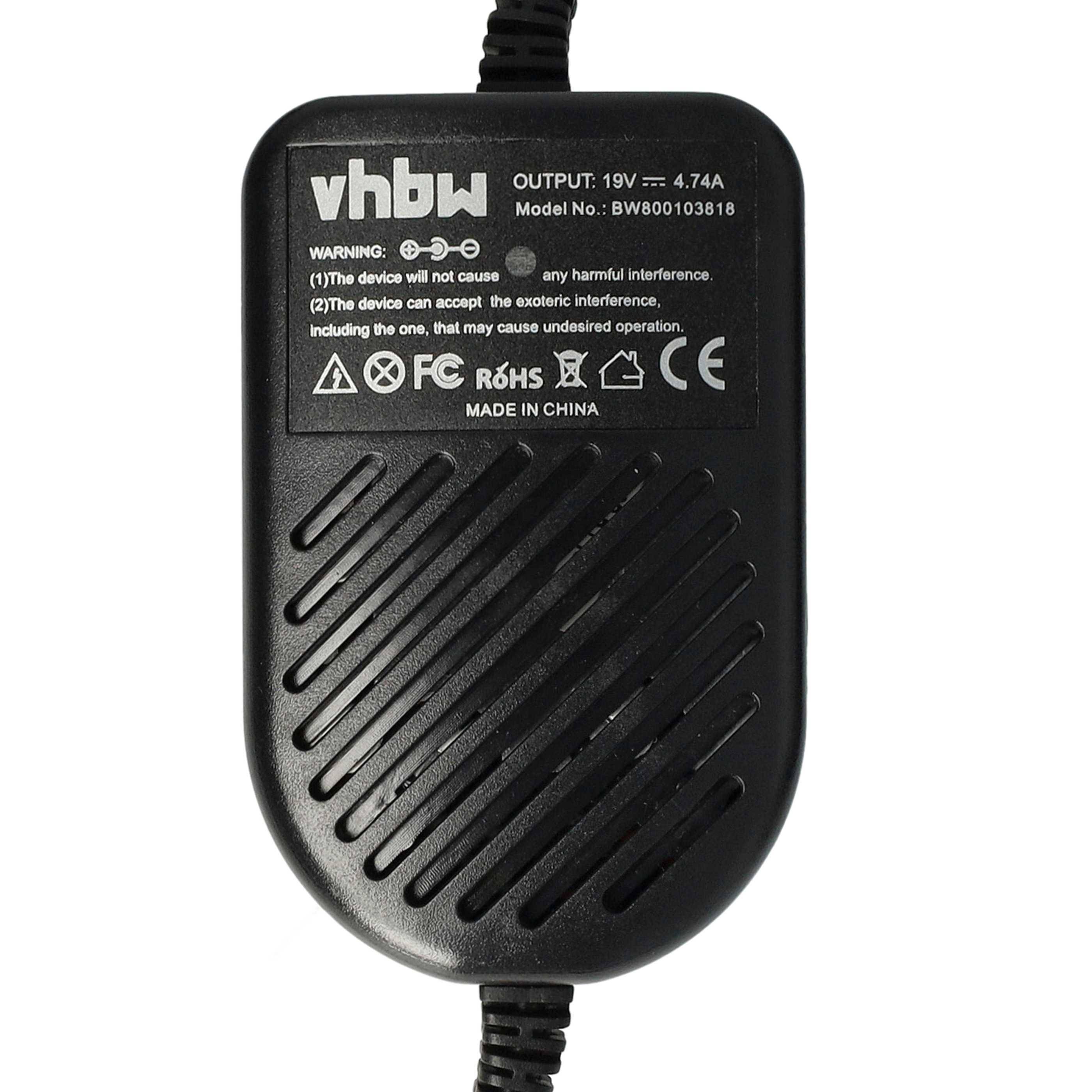 vhbw KFZ-Ladekabel Ersatz für SEB100P2-15.0, SAD-65KB für Notebook - 12V Ladegerät Schwarz 4,74 A