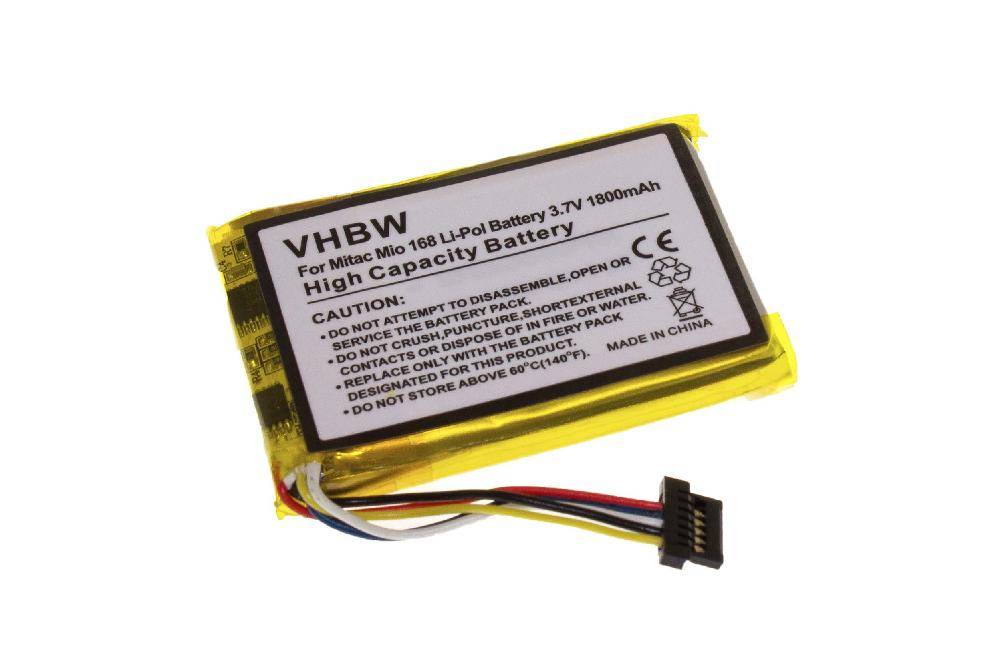 vhbw Akku kompatibel mit Medion MDPNA 260 T, MD-PPC150 GPS Navigation Navi (1800 mAh, 3,7 V, Li-Polymer)