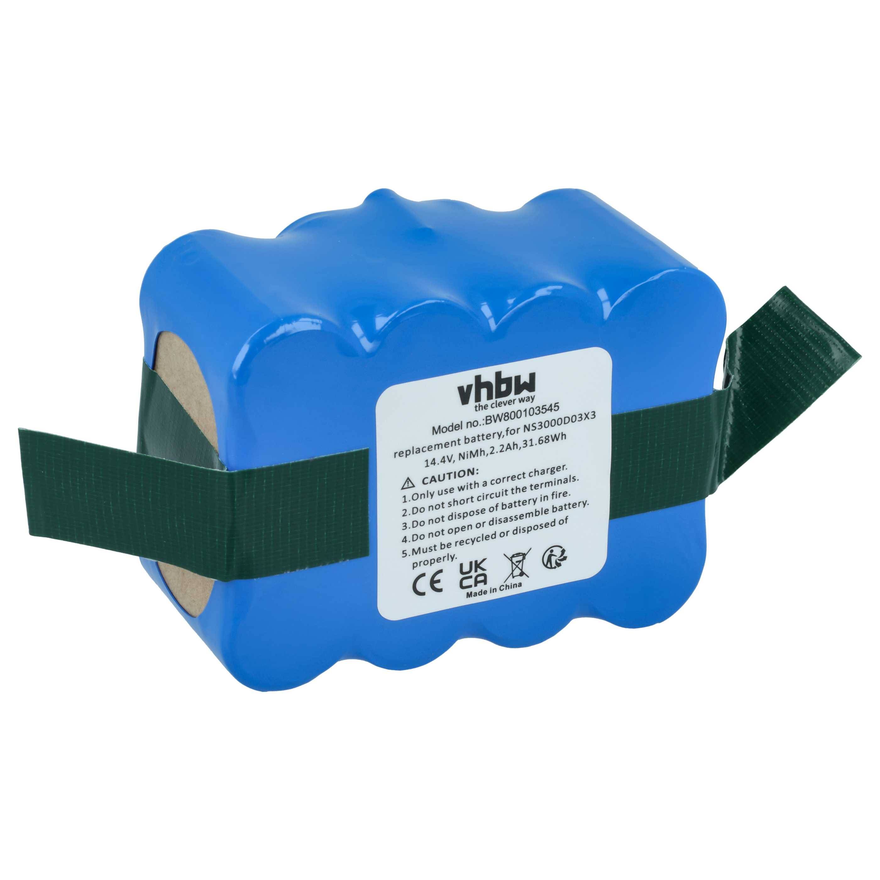 vhbw Akku kompatibel mit Yoo Digital Iwip 1000 | 600 Staubsauger Blau (2200 mAh, 14,4 V, NiMH)