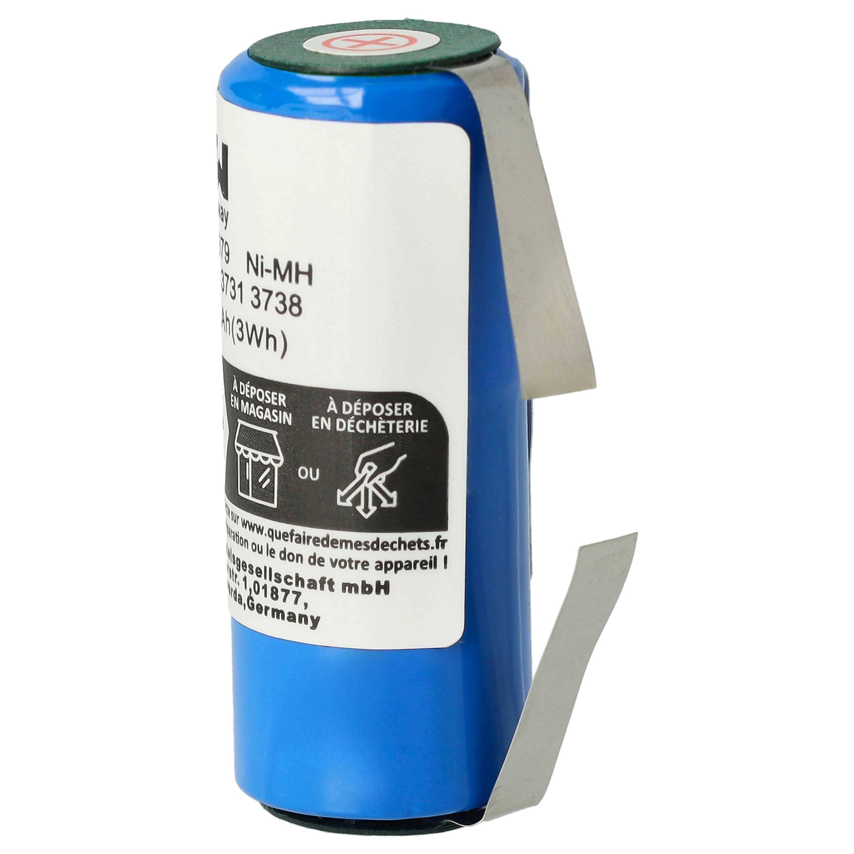 vhbw Akku kompatibel mit Braun Oral-B Triumph | Sonic Complete, Professional Care, Sensitive elektrische Zahnbürste (2500 mAh, 1,2 V, NiMH)