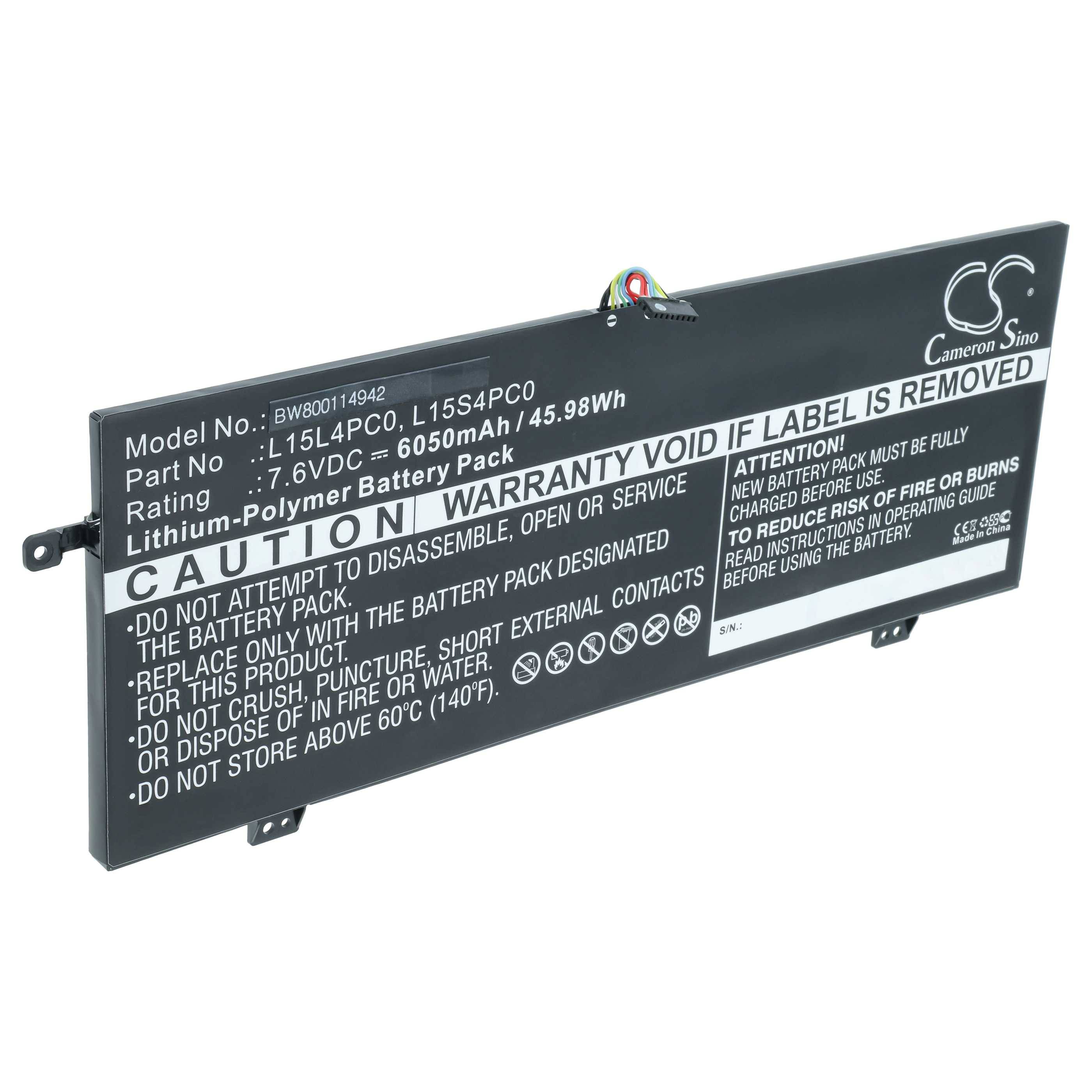 vhbw Akku kompatibel mit Lenovo IdeaPad 710S-13 (i3-6006U/4GB/128GB), 710s Notebook (6050 mAh, 7,6 V, Li-Polymer)