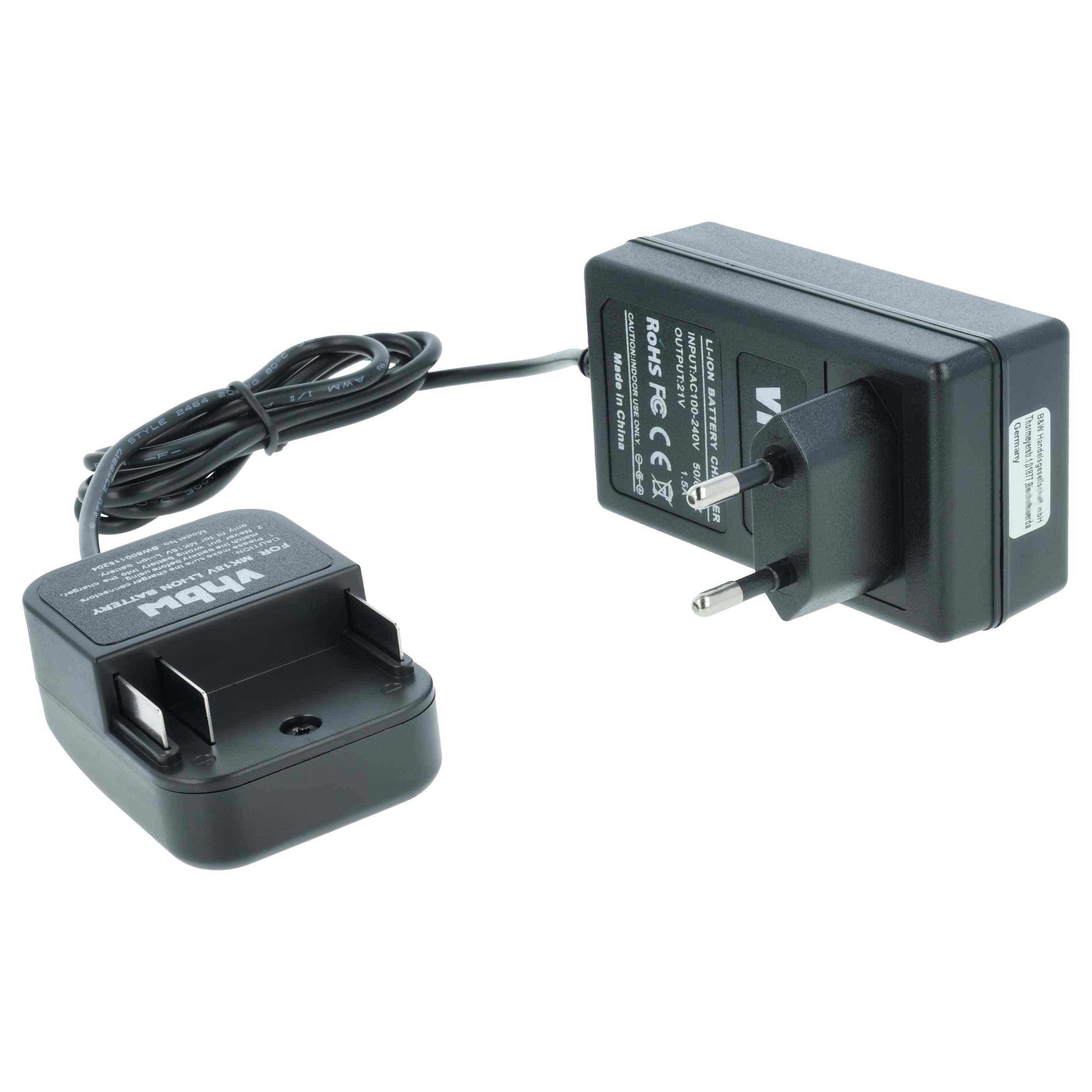 Ein schwarzes Netzteil und ein abnehmbarer Netzstecker sind mit einem Kabel verbunden, das zum Aufladen elektronischer Geräte entwickelt wurde.