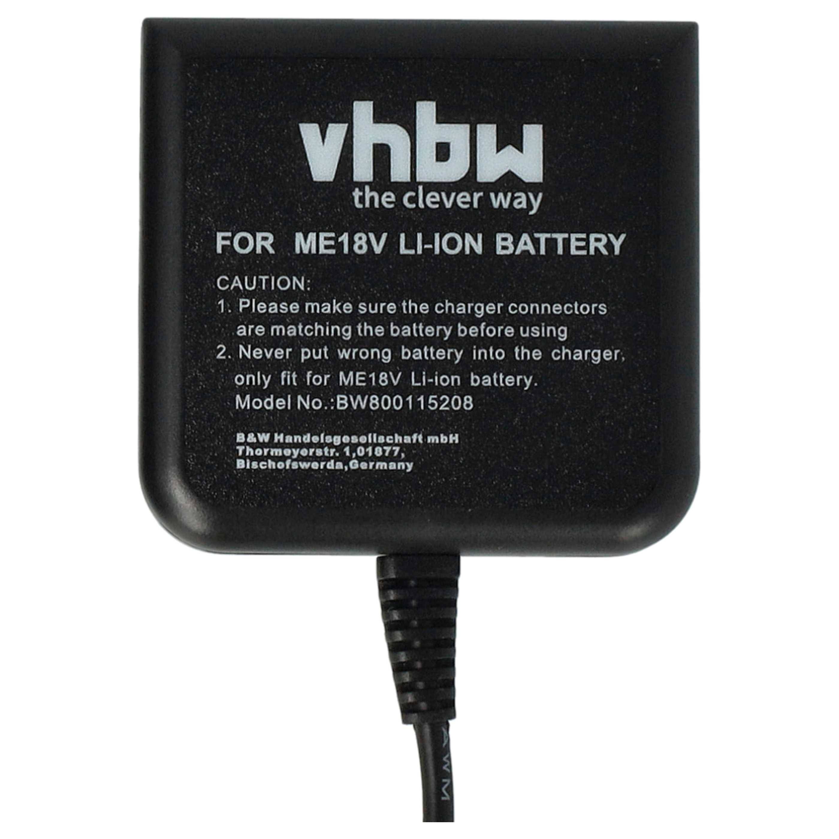 vhbw Ladegerät kompatibel mit Metabo STA 18 LTX 140, STAB 18 LTX 100, ULA 14.4-18 LED, W18LTX, W 18 LTX 125 Quick Werkzeug Li-Ion-Akkus