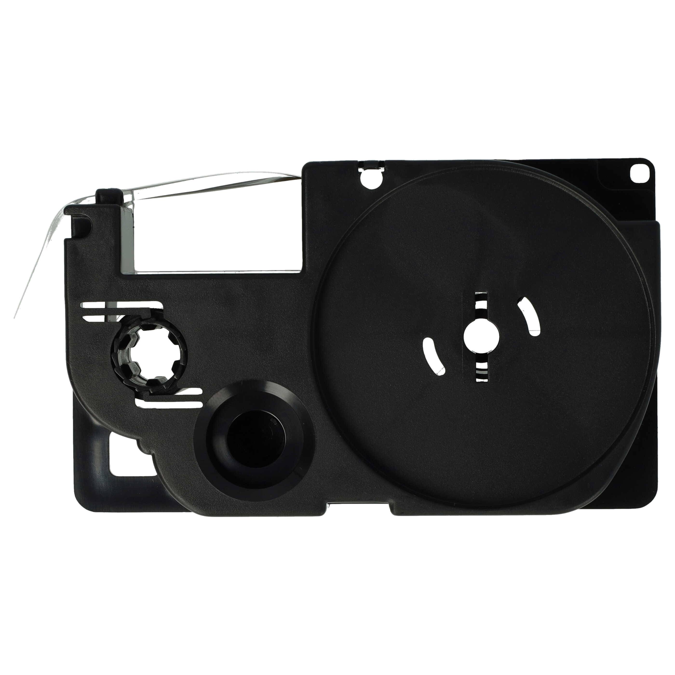 vhbw 50x Schriftband-Kassette kompatibel mit Casio KL-2000, KL-300, KL-70E, KL-200E, KL-60, KL-7000 Etiketten-Drucker 8m x 12mm Schwarz auf Weiß
