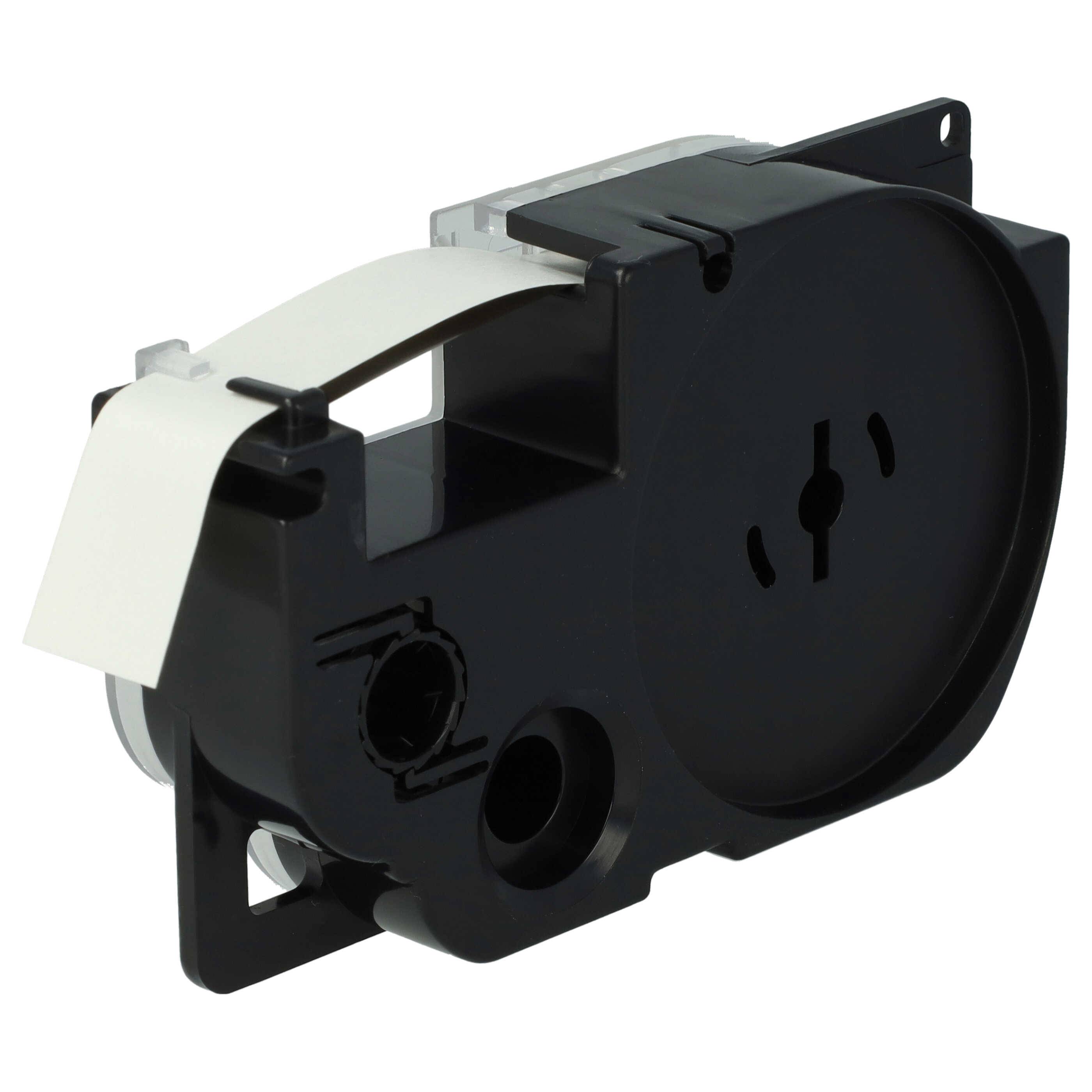 vhbw 50x Schriftband-Kassette kompatibel mit Casio KL-130, KL-200, KL-2000, KL-120, KL-100E, KL-1500, CW-L300 Etiketten-Drucker 12mm Schwarz auf