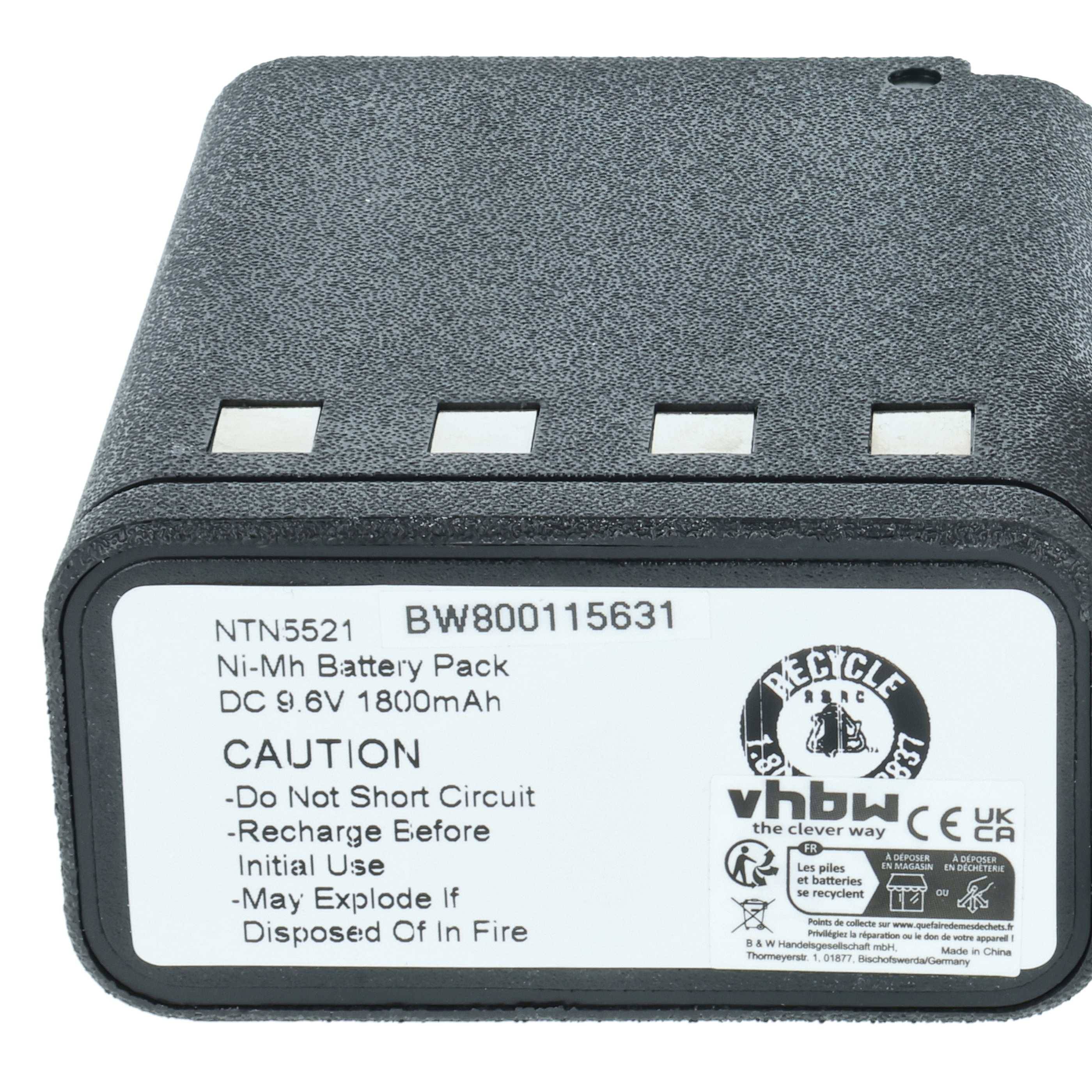 Wiederaufladbarer Akku mit der Bezeichnung „NTN5521 BW800115631 Ni-Mh-Akkupack DC 9,6V 1800mAh