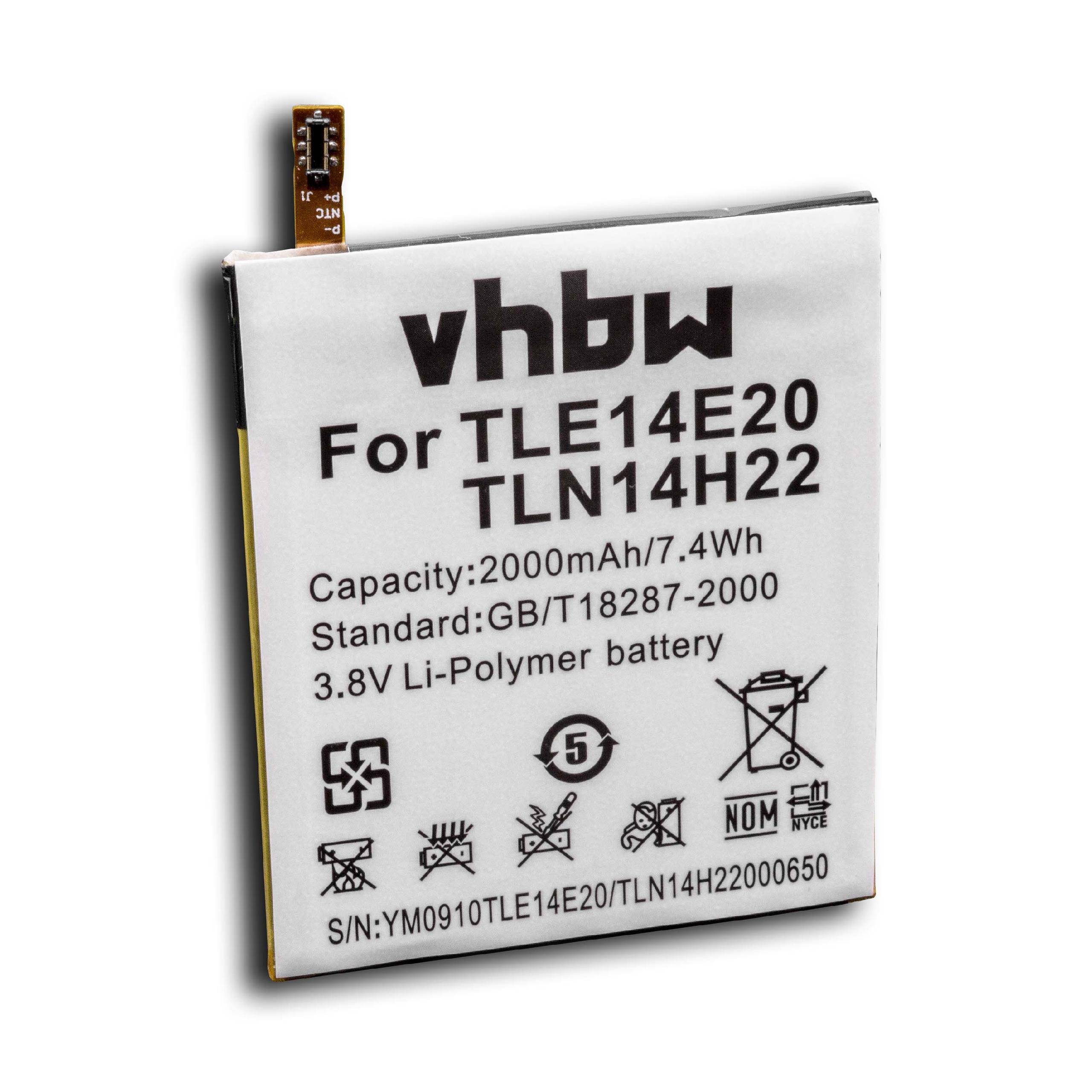 vhbw Akku kompatibel mit Wiko Highway Pure, Highway Signs Handy Smartphone Telefon (2000mAh, 3,8V, Li-Polymer)