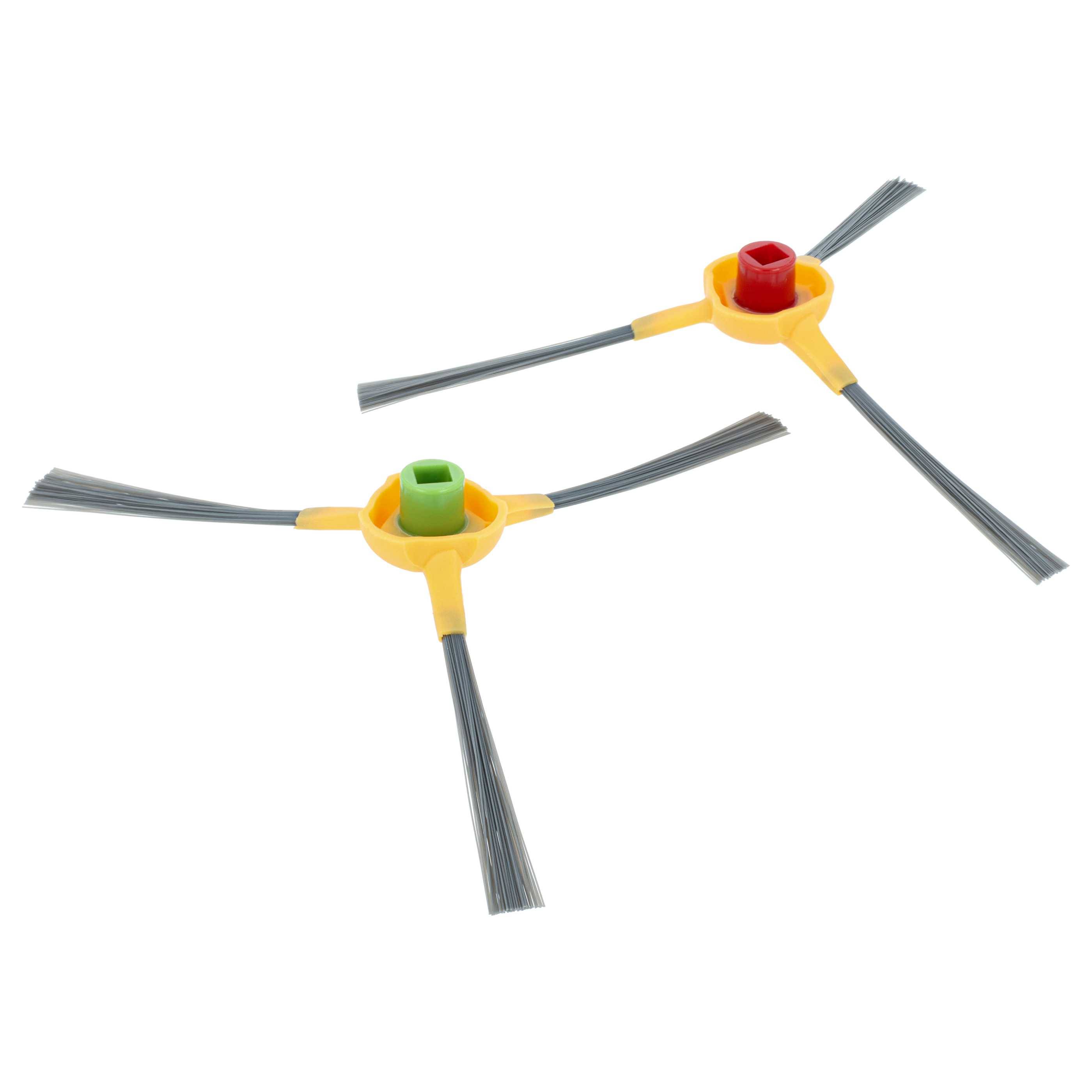 vhbw 2x Seitenbürste kompatibel mit Ecovacs Deebot N78, M88, M85s, DW700, M85, M81, N78d Saugroboter - Reinigungsbürsten Set, grau / gelb