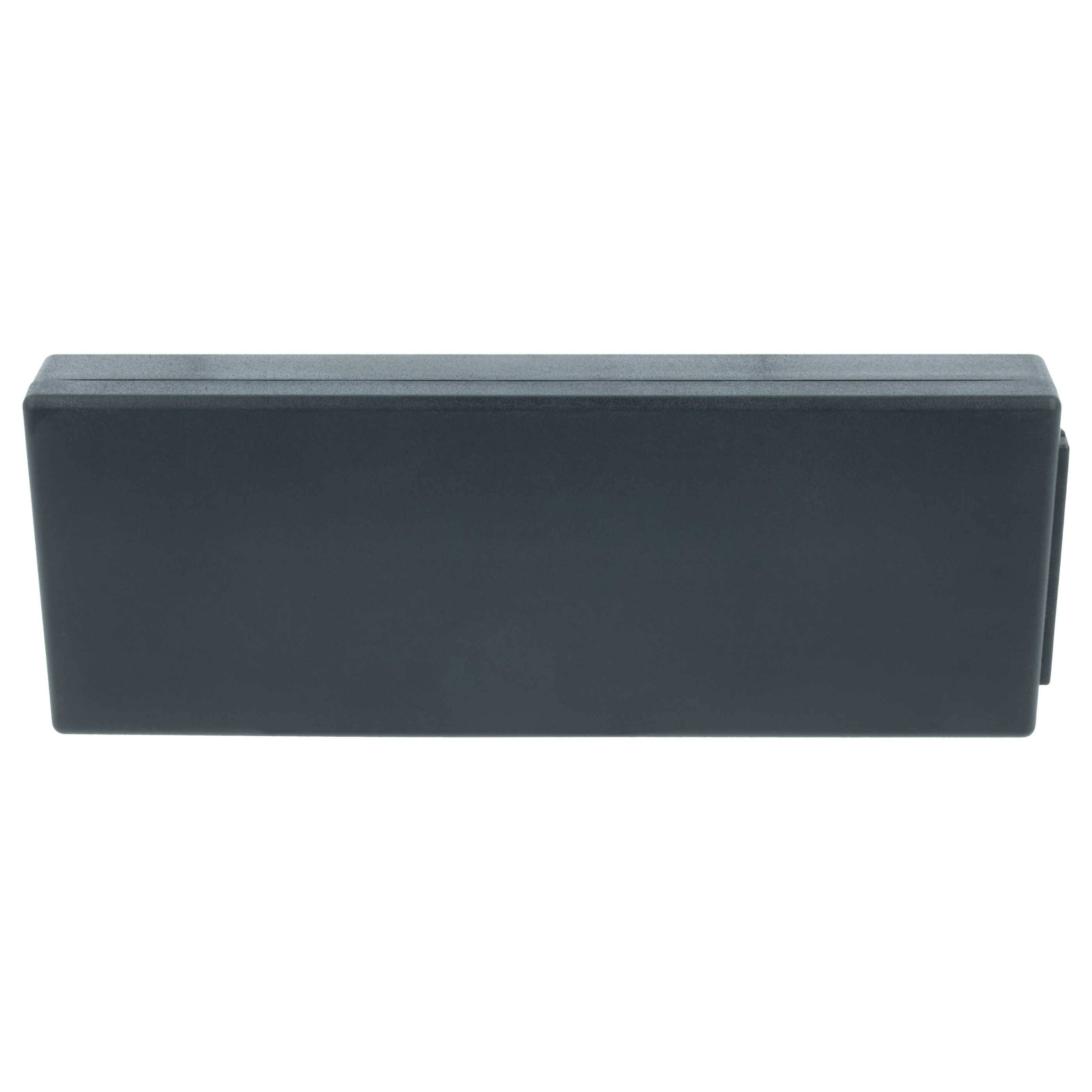 Ein rechteckiges, schwarzes, flaches Objekt.