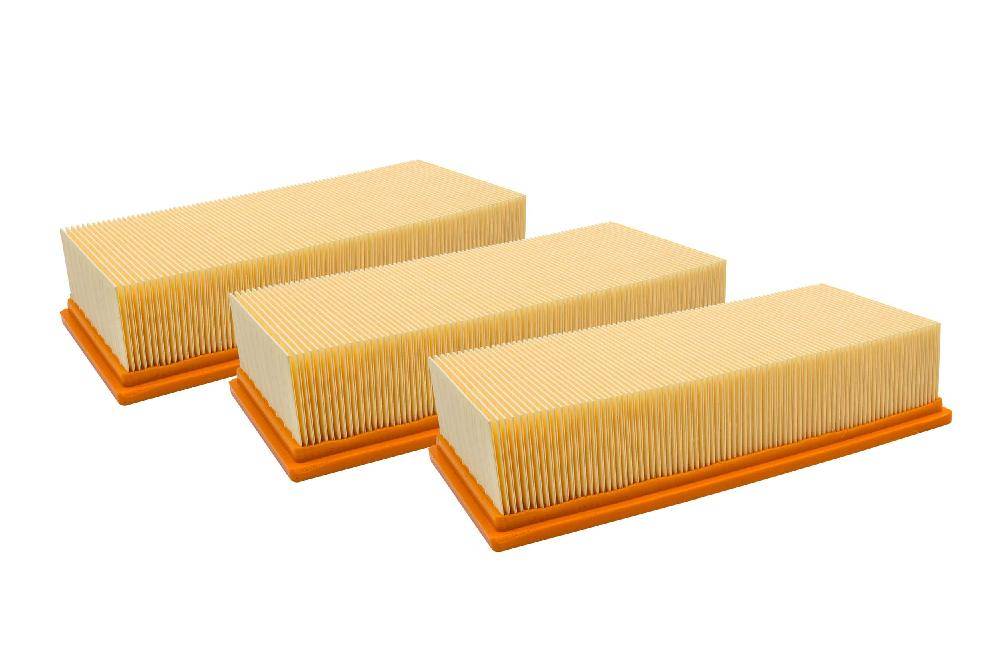 vhbw 3x Flachfaltenfilter kompatibel mit Hilti VC 60M-X, VC 60 U, VC 60L-X, VC 60-U Staubsauger - Filterelement