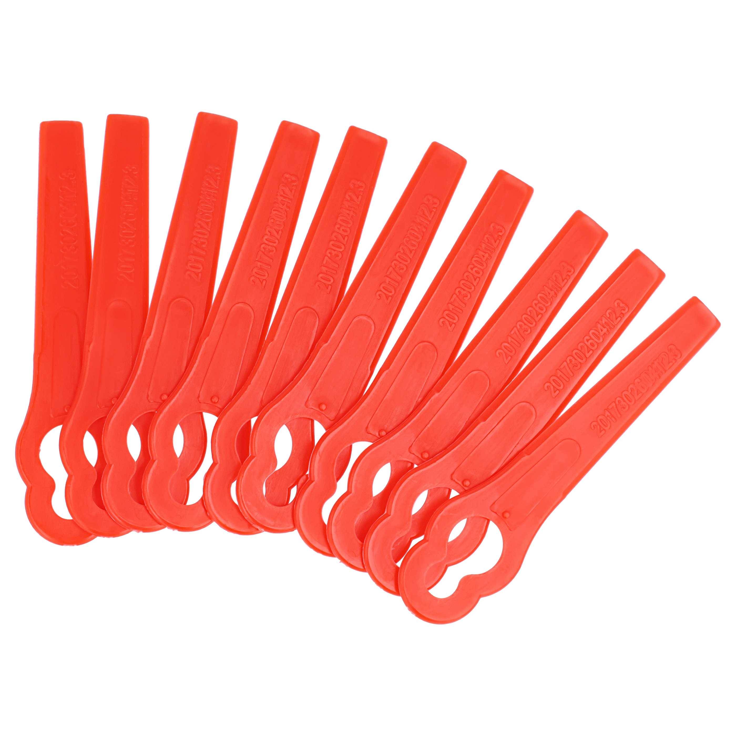 vhbw 10x Ersatz-Messer kompatibel mit CMI C-Art-10.8/17 Rasentrimmer - Ersatzklinge Rot, Kunststoff