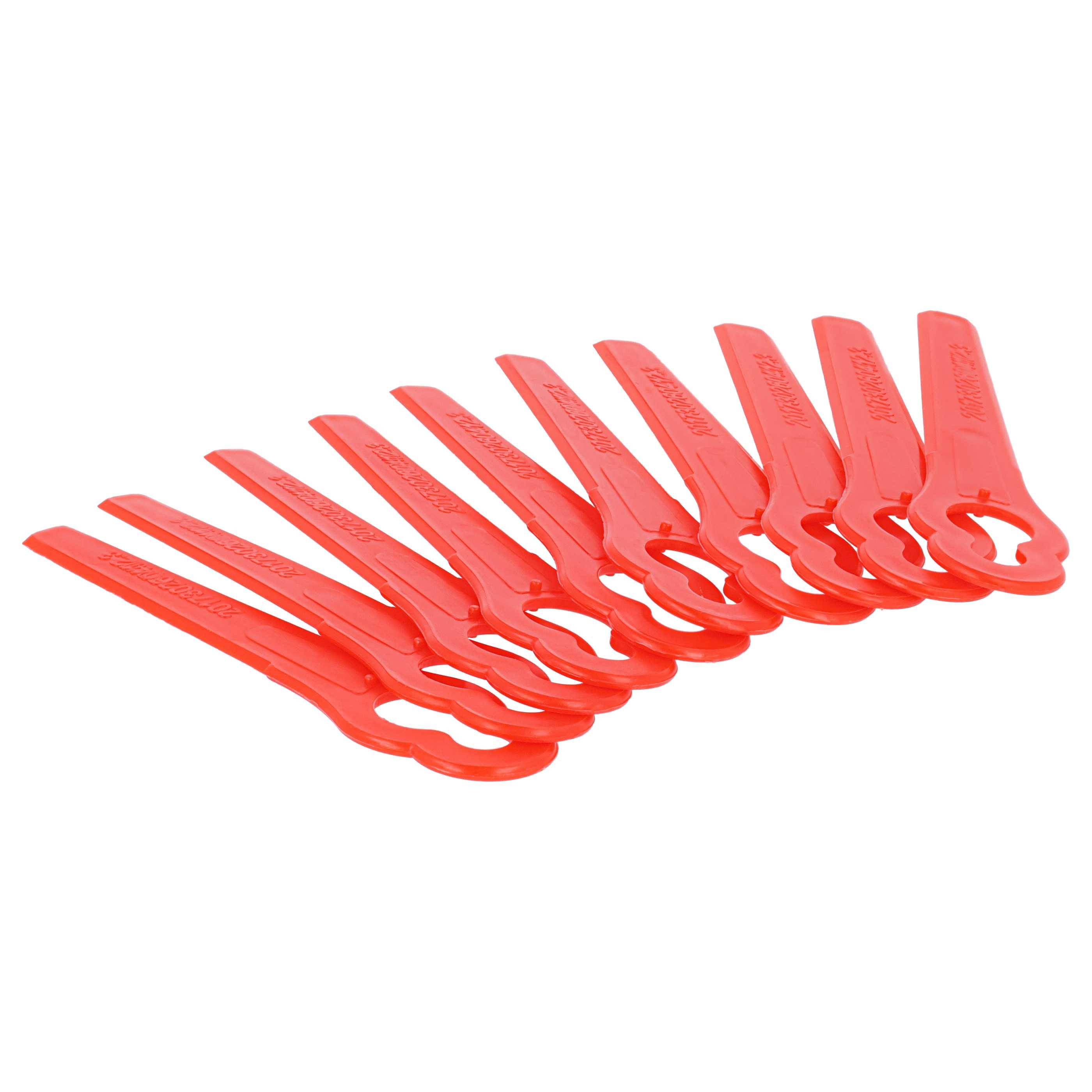 vhbw 10x Ersatz-Messer kompatibel mit Bosch ART 26 Li, ART 26 Easytrimm Accu, ART 26 Combitrim Rasentrimmer - Ersatzklinge Rot, Kunststoff