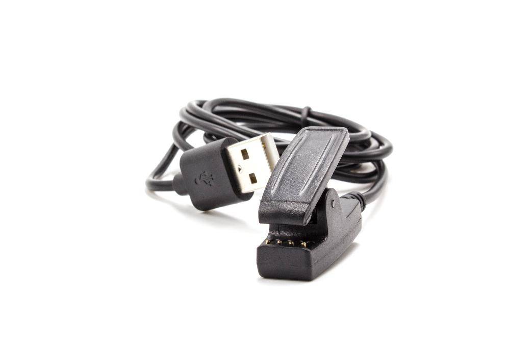 vhbw USB Ladekabel Ersatz für Garmin 010-11029-18 | für Smartwatch FitnesstrackerLadestation Schwarz, 100 cm